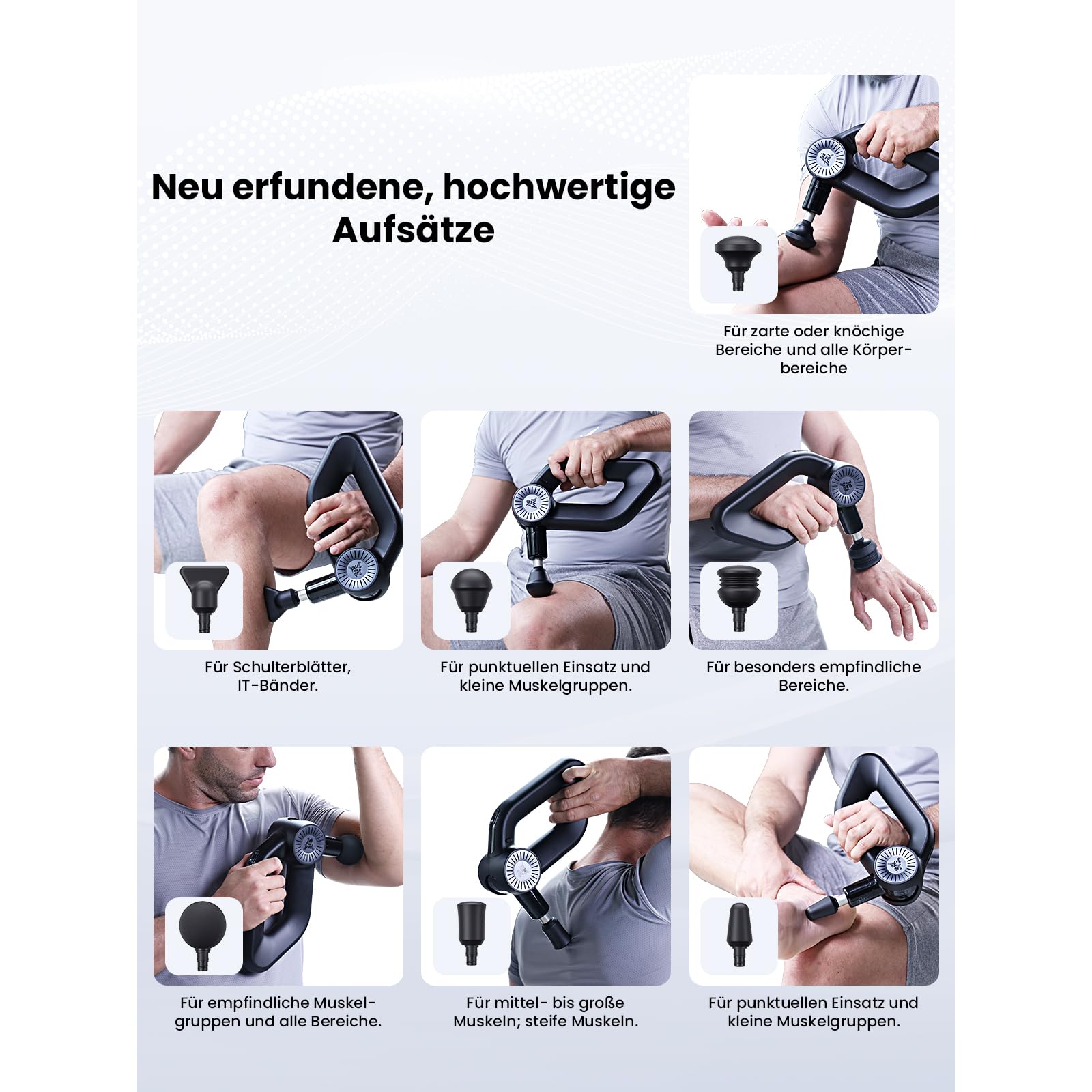 Bob and Brad D6 Pro Massagepistole mit 16mm Amplitude und OLED-Bildschirm, Percussion Massage Gun Muskel Massagegerät mit Tragetasche, Massage Pistole für Schulter Rücken Bein Muskelentspannung