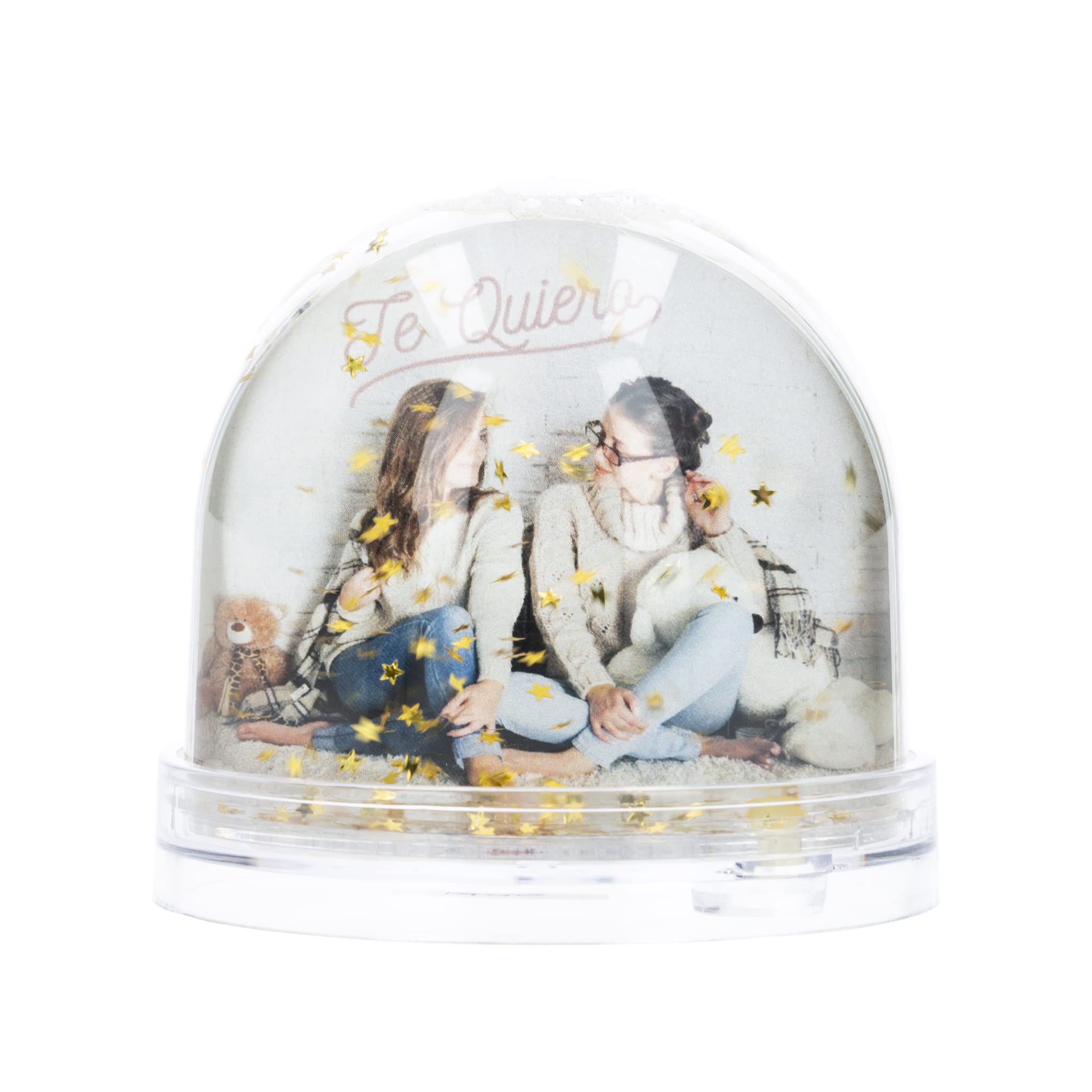 Wanapix Boule à Neige Personnalisable Avec 2 Photos - Cadeau Anniversaire Noël Saint-Valentin