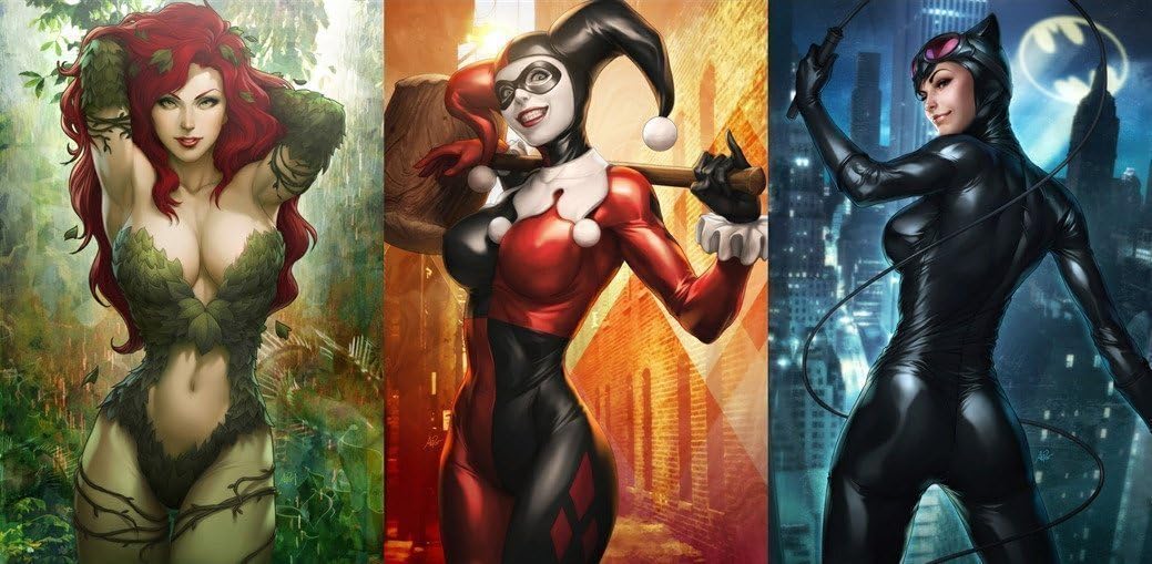 NewBrightBase Harley Quinn Batman Arkham City Fabric Cloth Rolled Wall Poster Print - Size: (47" x 24" / 28" x 13")