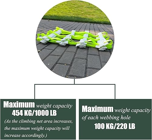 Vista 3 de Red de escalada para niños, red de carga para escalar, juego de columpios para niños, campo de obstáculos, columpio, para exteriores, patio