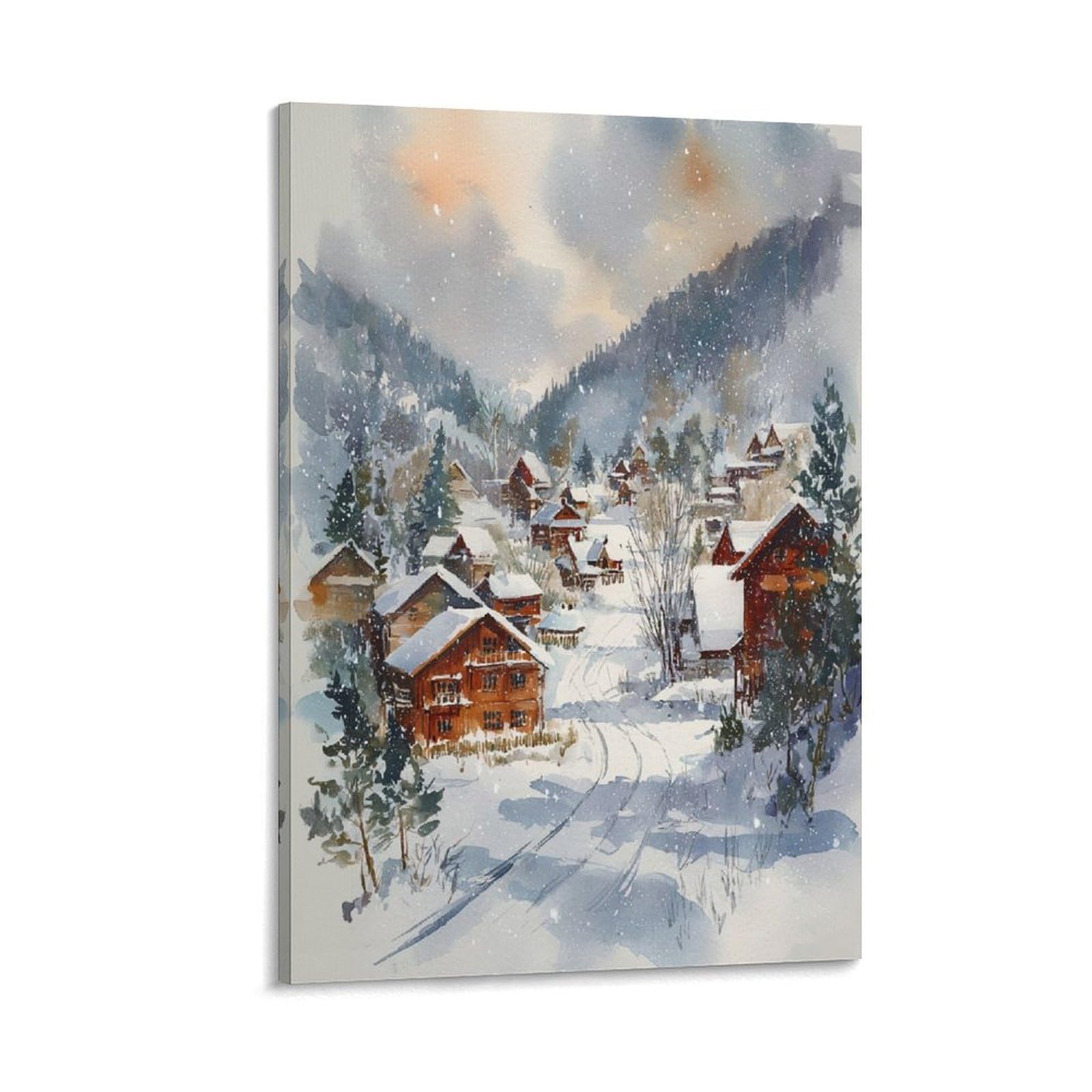 LCYNNH Steamboat Springs Winter 20x30inch(50x75cm) Vintage Travel Poster Watercolor Canvas Art