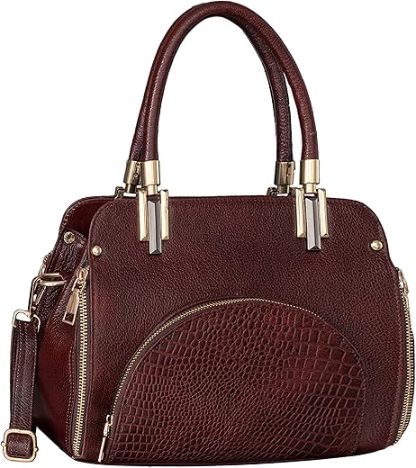 HiLeder Pure Leather Designer Handbag Shoulder Tote Purse Satchel Sling Messenger Crossbody Bag for Women & Girls | Top Ha...