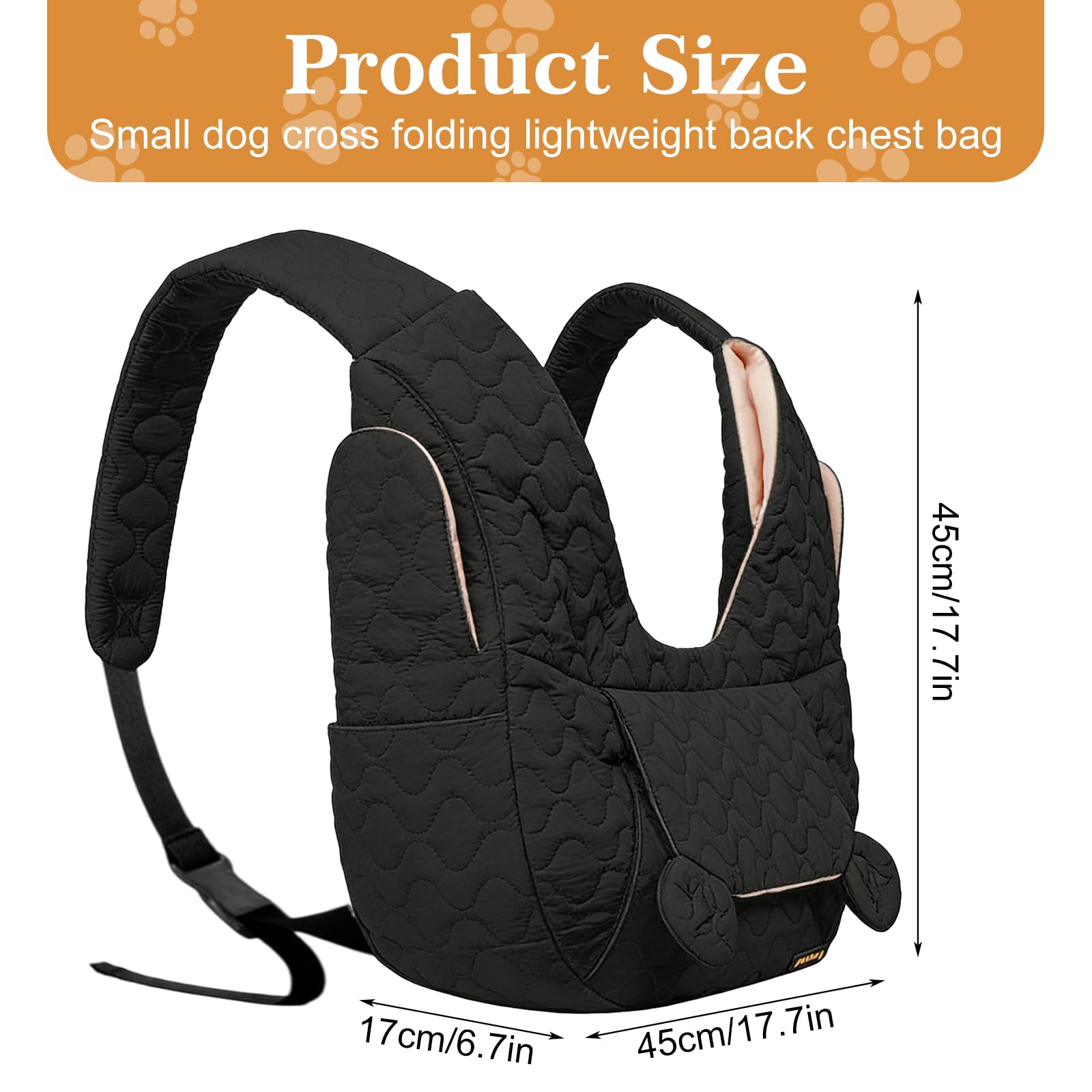 Hundetragetasche Bis 10 Kg, Hundetasche Für Kleine Hunde, Hunderucksack, Freihändige Hundetasche, Frontpaket Hundetragetuch Mit Verstellbarem Für Spaziergang Aktivitäten,Freien,Ausflüge,Schwarz