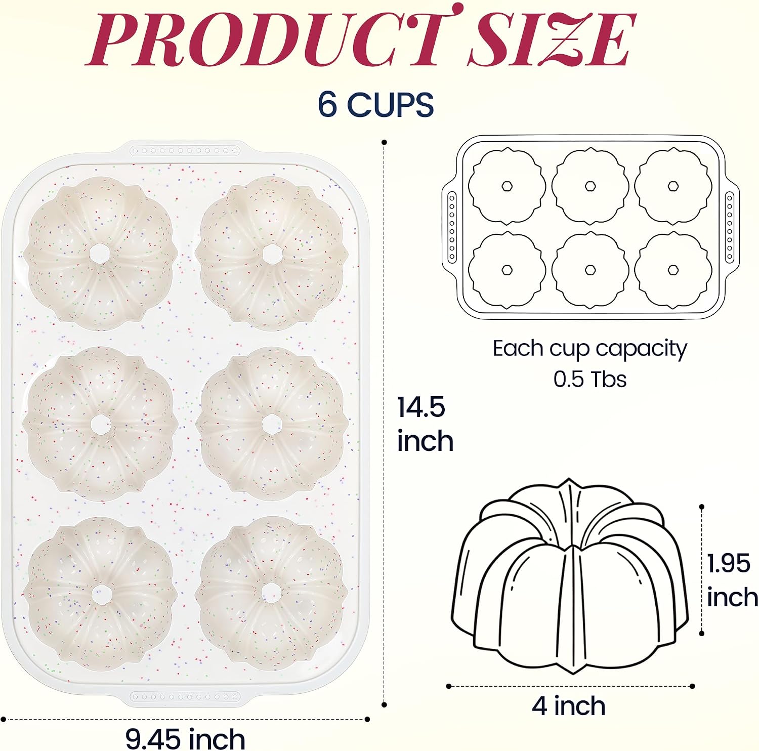 CAKETIME Nonstick Jumbo Fluted Tube Pan with Metal Reinforced Frame