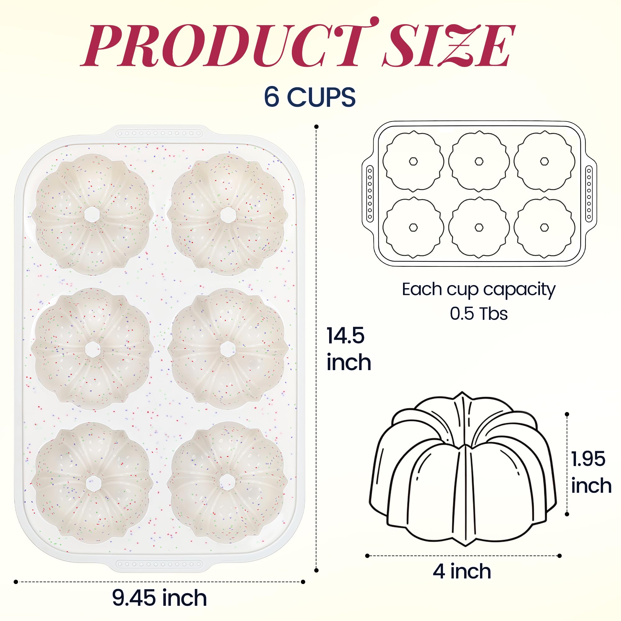 CAKETIME Poêle tube cannelé antiadhésif Jumbo avec cadre renforcé en métal