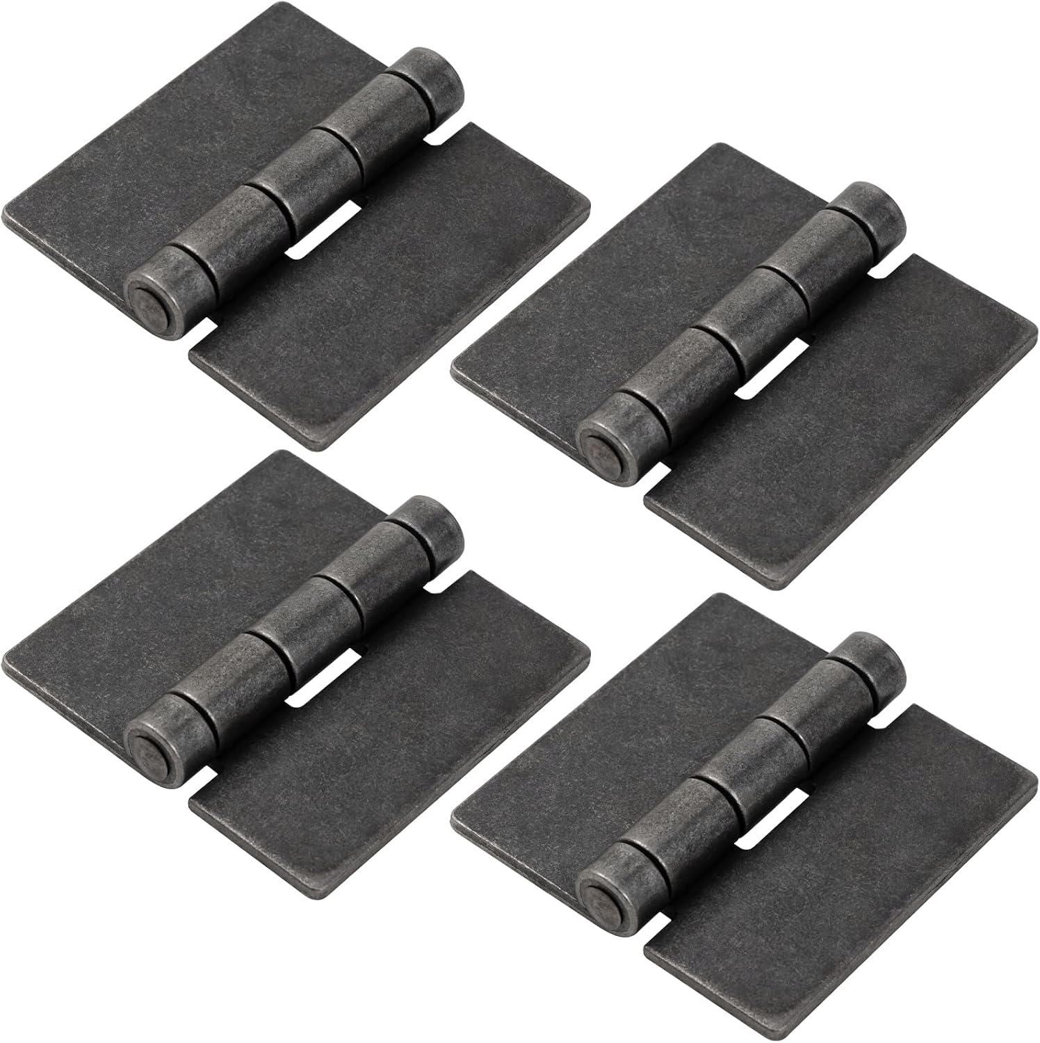 Heavy Duty Weld on Hinges 4 Inch, Carbon Steel Weldable Butt Hinges for Farm Gates, Fence Gates, Warehouse Doors, Container Doors and Industrial Projects, 4 Pack