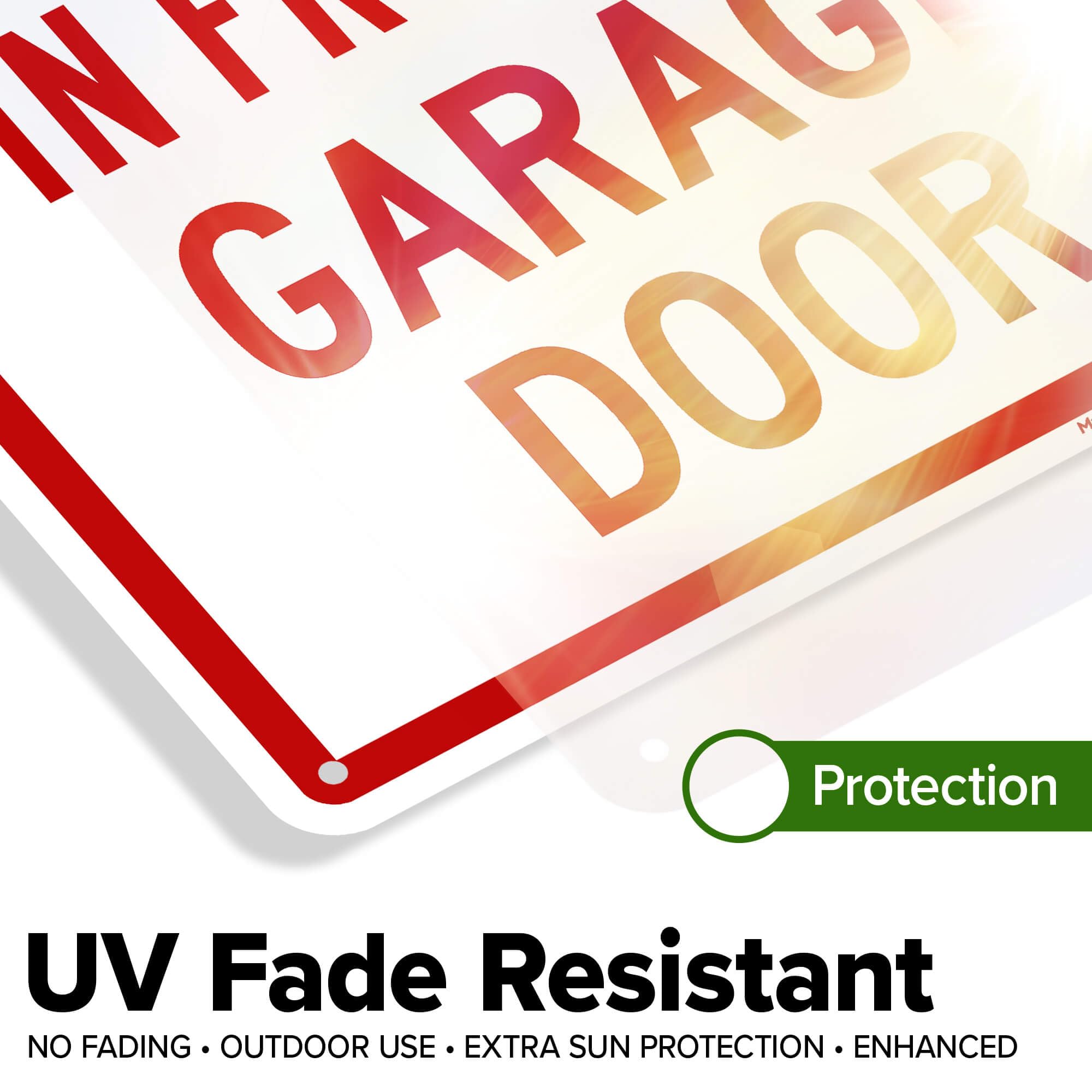 „No Parking In Front Of Garage Door“ Schild – 25,4x35,6 Cm, Aluminium, UV-geschützt, Wetterfest, Made In USA