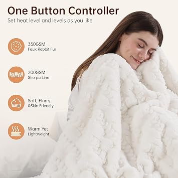 ESTINGO Heated Blanket Electric Throw - 50x60 Heating Blanket Throw