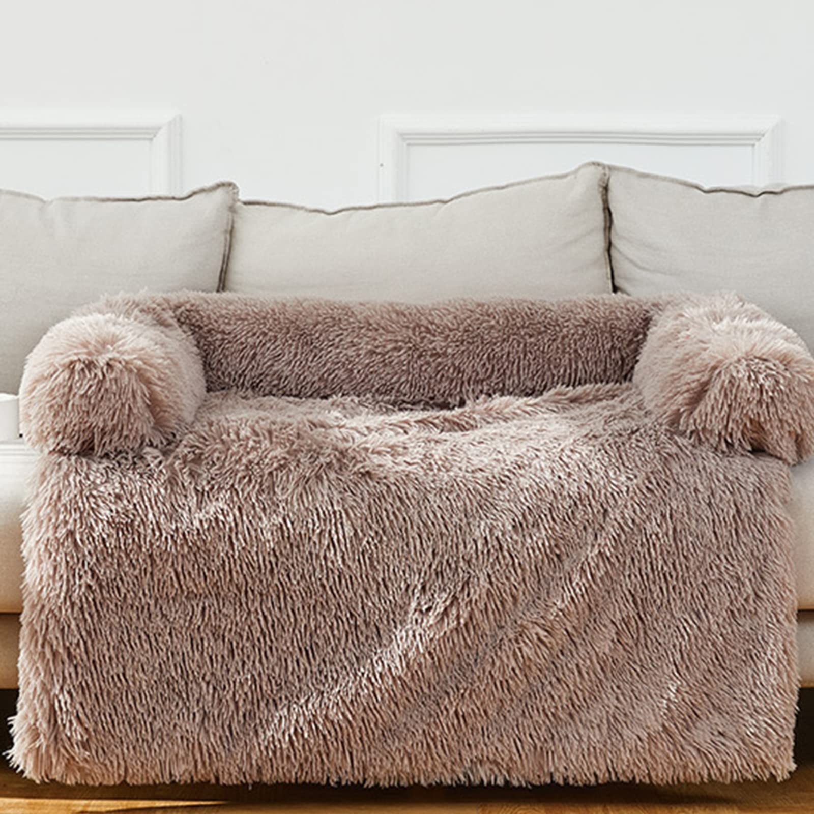 Sofá de Felpa Sofá Cama de Felpa for Camas de Felpa de Invierno Cojín Cama de Felpa Cama for Mascotas for Coche Confort Cálido for Accesorios de Perreras/296(Gradient Gray rounde)