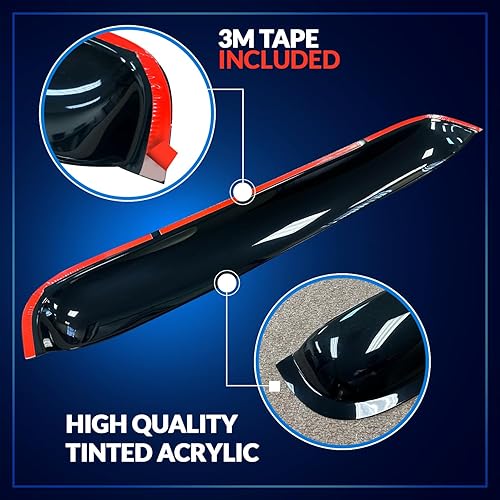 Miniatura 3 de TuningPros DSV-714 - Compatible con Mazda Mazda2 2011-2014 para techo corredizo con parte superior del deflector de viento de 0.055in, 38.583in,