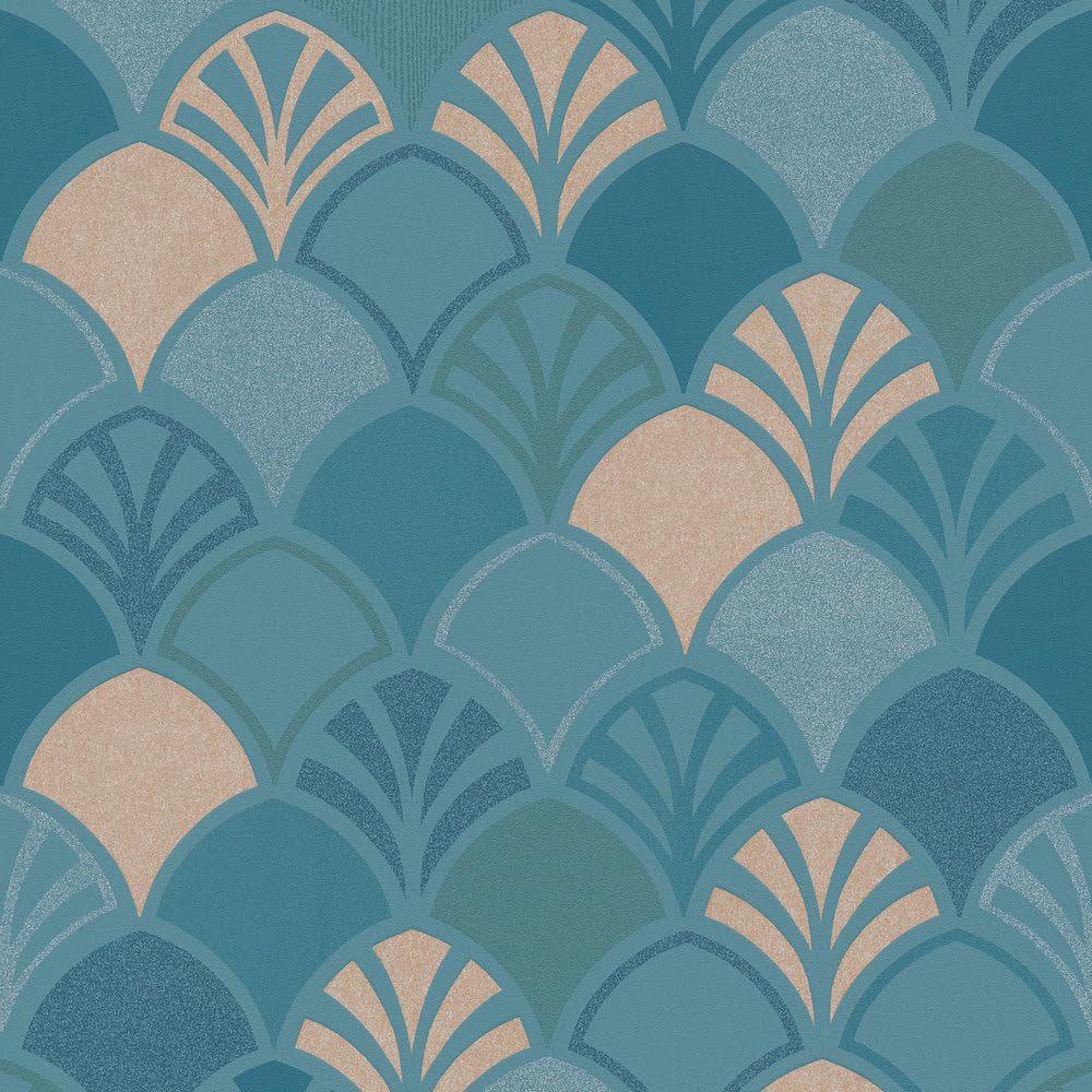 Zed Décor Zed Decor Blue Beige Palm Tree Tropical Wallpaper -Textured Effect- Feature WallBedroomLiving Room Beach Wallpaper 371521 from B&Q