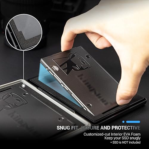 Miniatura 2 de Funda de disco duro de 2 ranuras para SSD de 2.5 pulgadas, caja de protección de almacenamiento de disco duro de estado sólido, resistente al agua y