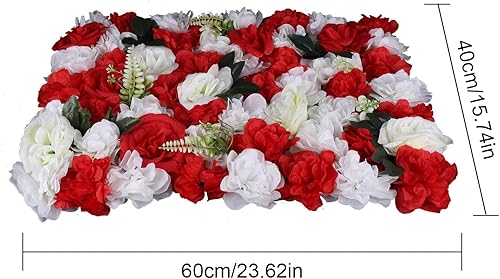 Vista 180 de 20 paneles de pared de flores artificiales, decoración de pared de 24 x 16 pulgadas, paneles decorativos de flores de hortensias para el hogar, 20