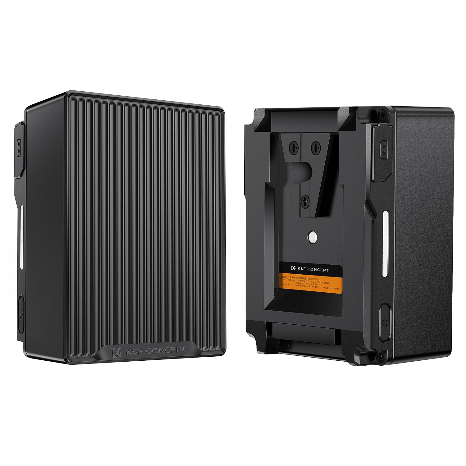 K&F CONCEPT Batteria V Mount da 99Wh 6700 mAh Ricarica Rapida PD 100 W USB-C con Doppio D-TAP/A/USB-C/DC/Display TFT/Luce di Emergenza per Fotocamera, Videocamera, Monitor