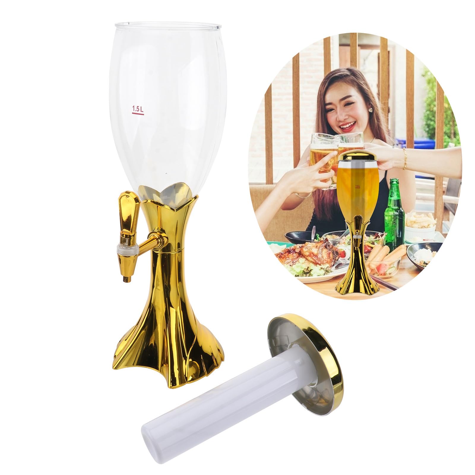 1,5l Party Bierzapfanlage mit Kreativem Design und Einfachem Nachfüllen als Oktoberfest Deko und Praktischer Getränkespender für Partys