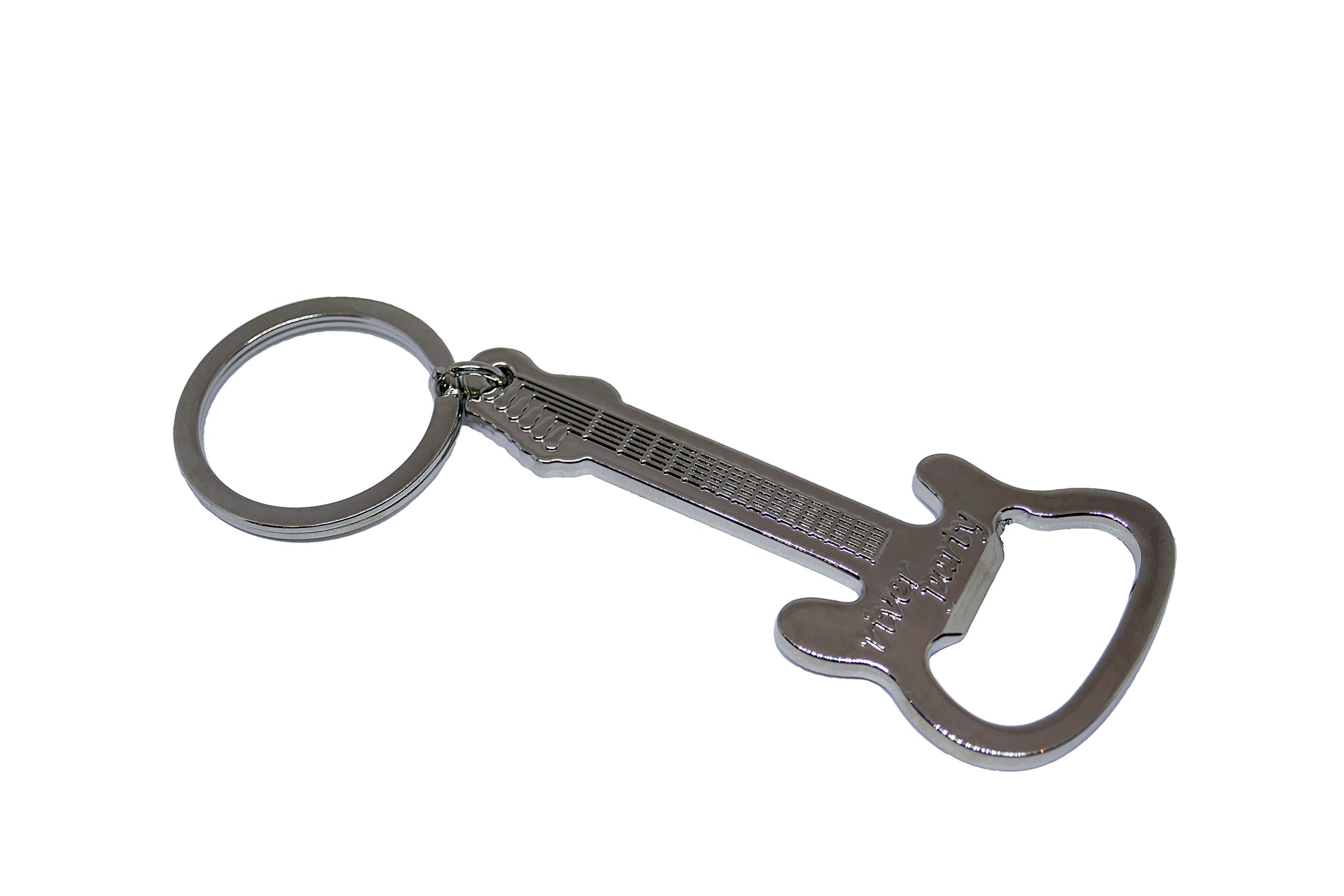 Guitar Beer Bottle Opener Pendant Keychain Keychain Gadget Music Instrument Silver Man Car