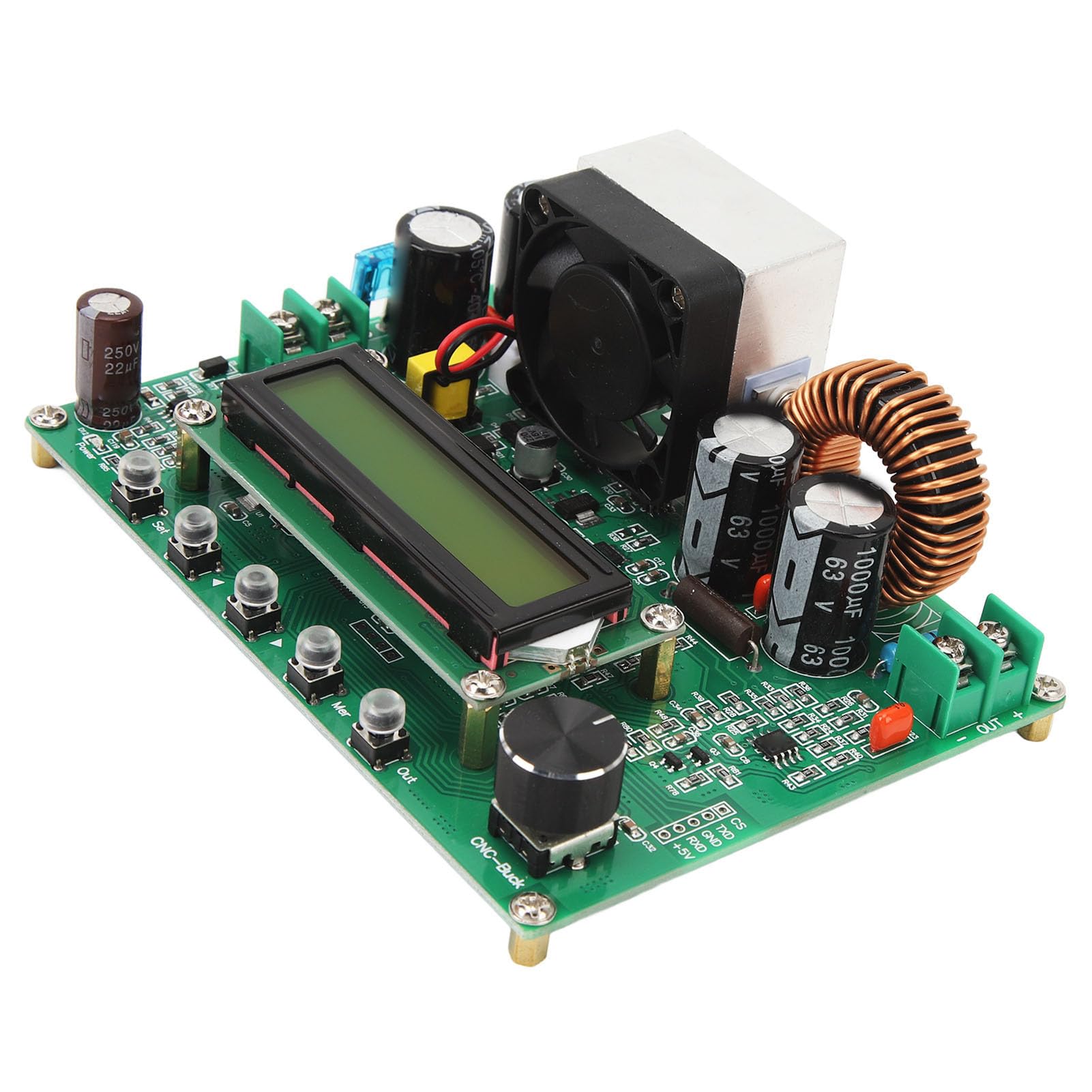 FTVOGUE Przetwornica Prądu Stałego, Regulator Napięcia PCB z Regulowanym Napięciem, moduł Przetwornicy z Wyświetlaczem Cyfrowym, Zasilacz Stałoprądowy, do Samodzielnego Testowania Elektroniki na