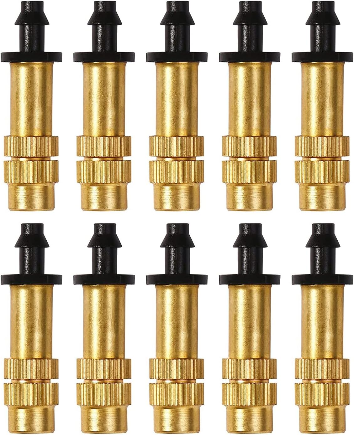 Serplex® Adjustable Water Spray Nozzle Copper 4/7mm Nozzle Water Spray Drip Irrigation Mist Sprayer Micro Sprinkler for Garden Cooling Irrigation Lawn Vegetables Greenhouse - 10 Pcs