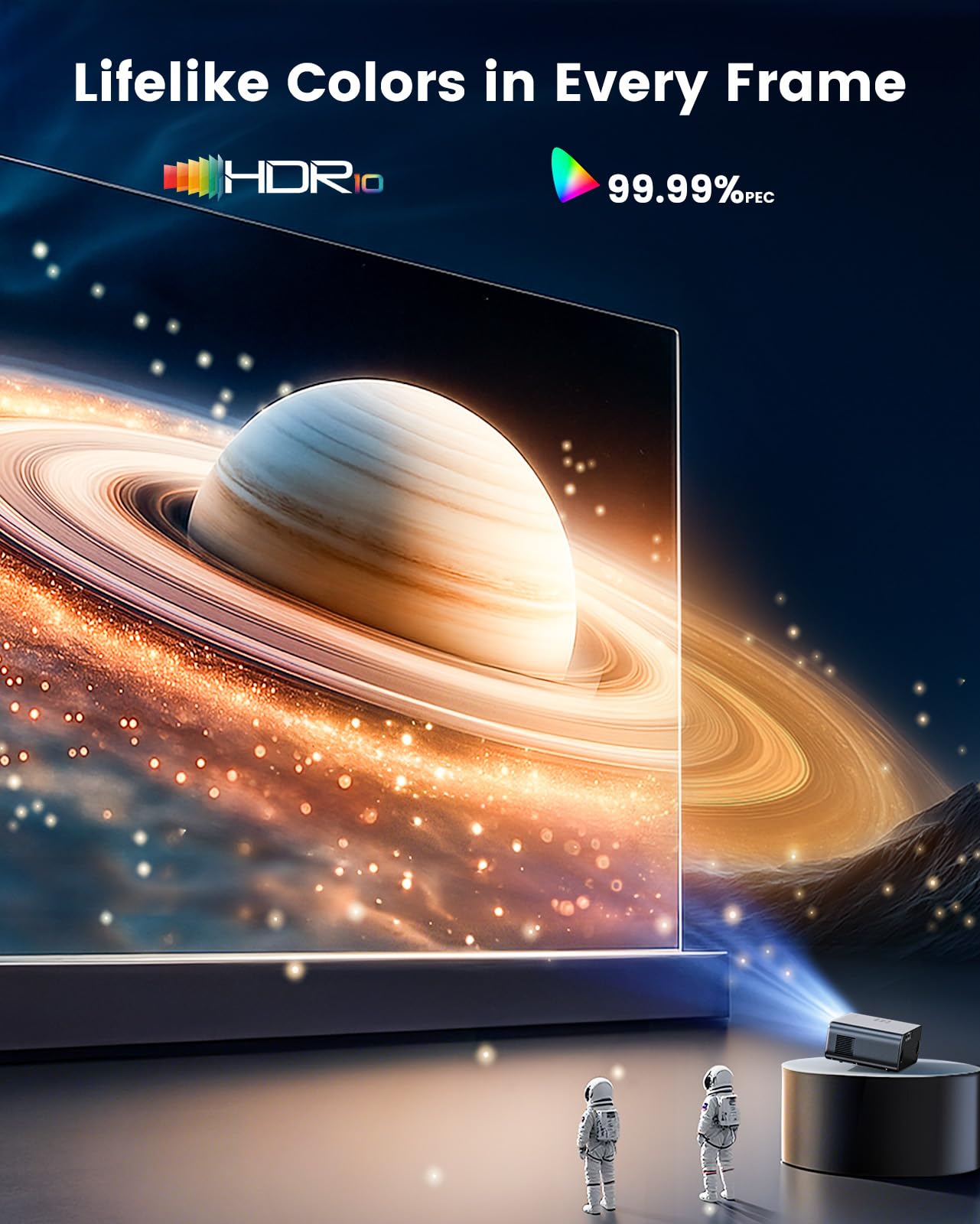 Proiettore 4K【Google TV/Assistente Vocale/Dolby】con Netflix/Disney+ Ufficiale, Autofocus/Keystone Wimius Proiettore 4K Smart TV 1000 ANSI, WiFi Bluetooth Videoproiettore per Casa/Esterno Giardino