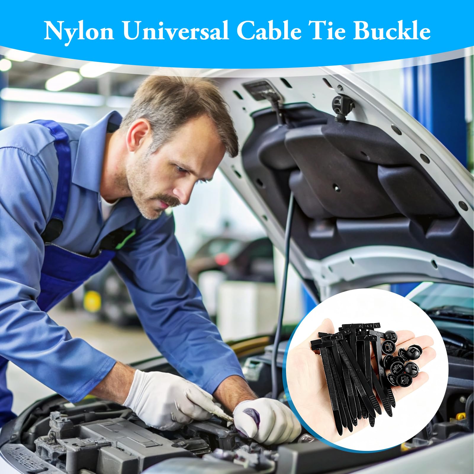 110 fascette stringicavo in nylon universale per riparazione auto, multiuso, per riparazioni quotidiane, fissaggio rapido per auto, casa, macchinari