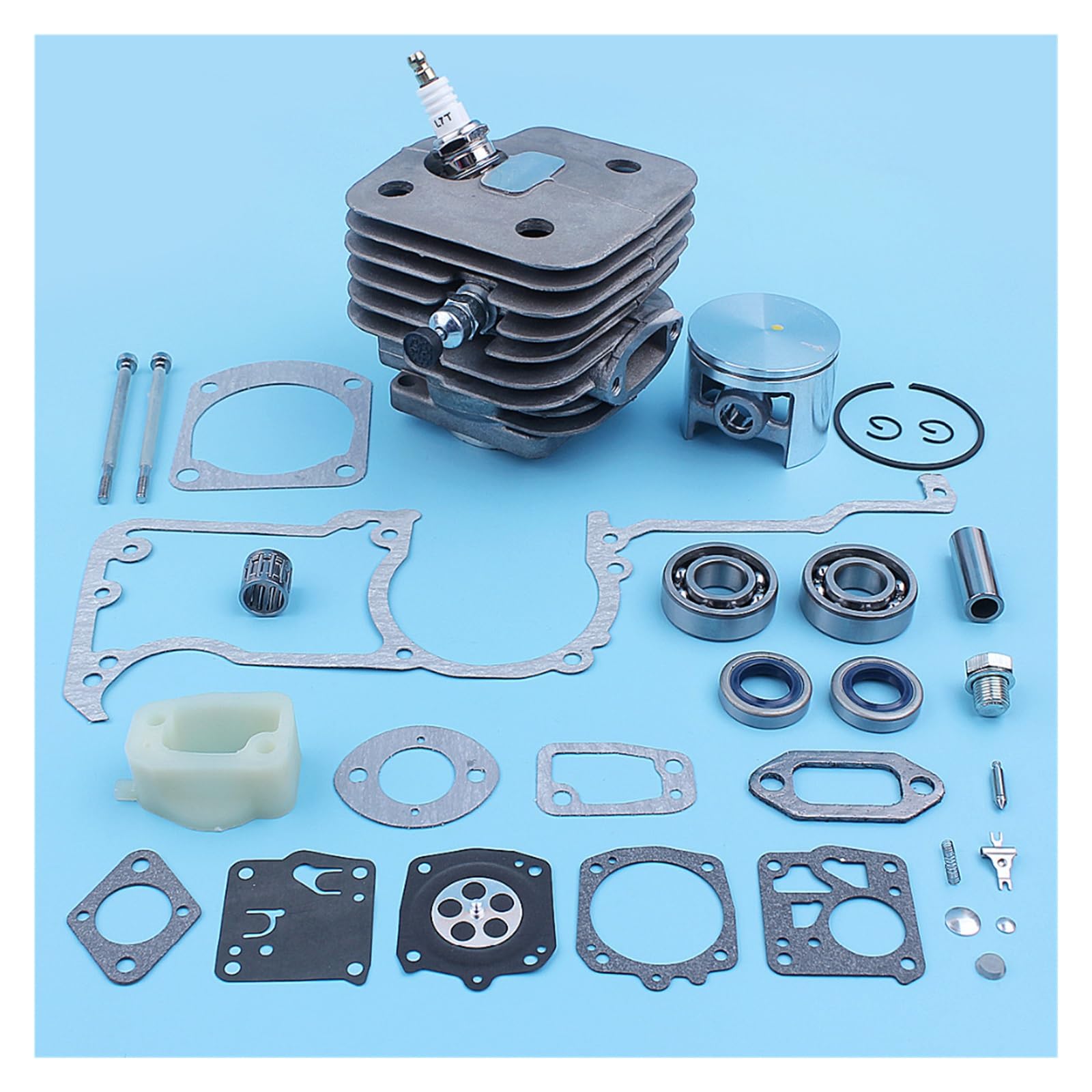 Kit de junta sello cojinete cigüeñal pistón cilindro 52mm para reparar motosierra 266 y 162