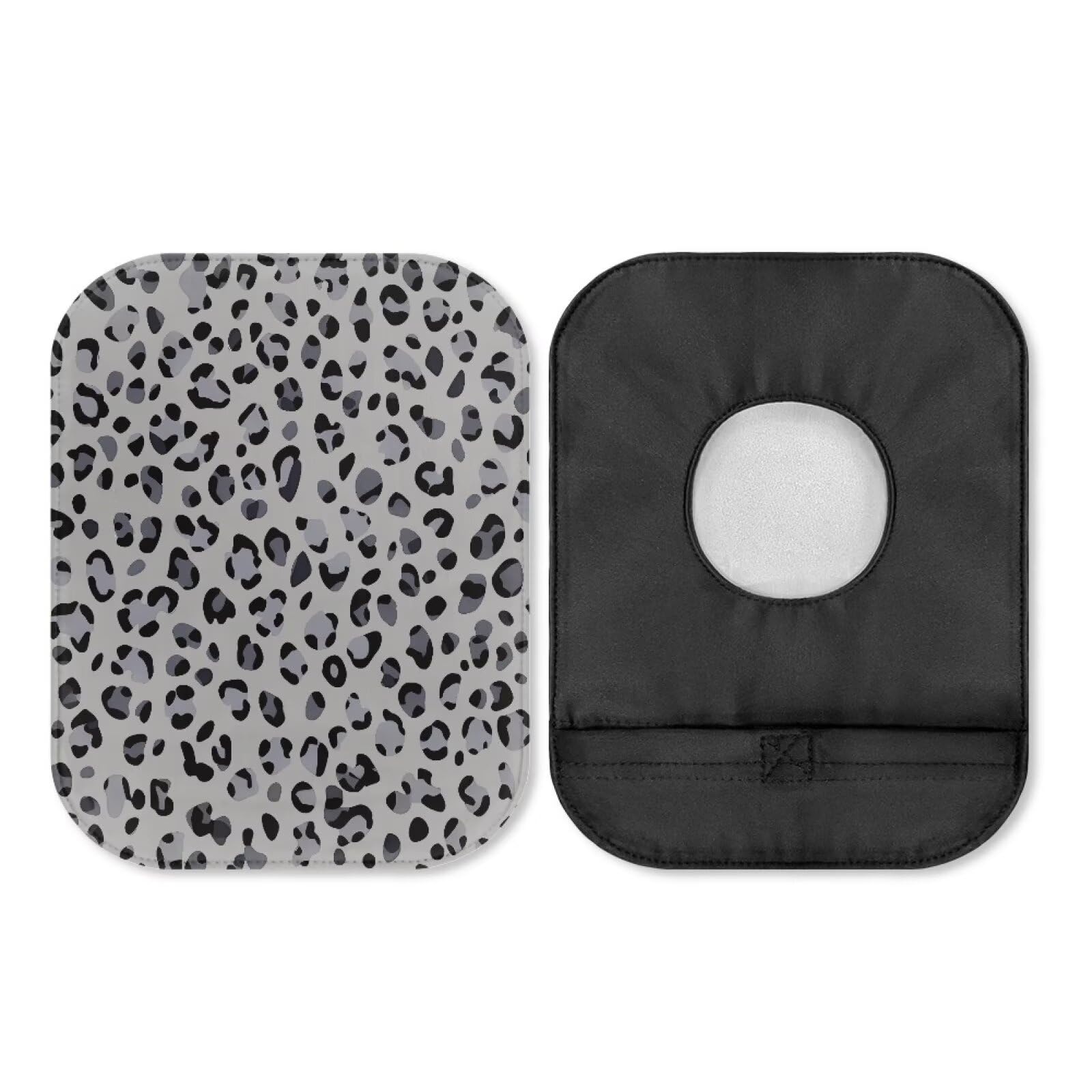 Uorisanigo Ostomy Pouch Bag Soft Covers Urostomy Bag Covers for Men Women Gray Leopard Print Ostomy Pouch Cover Odor Control Stretchy Bag Cover Washable Pouch Liner Protector Bag