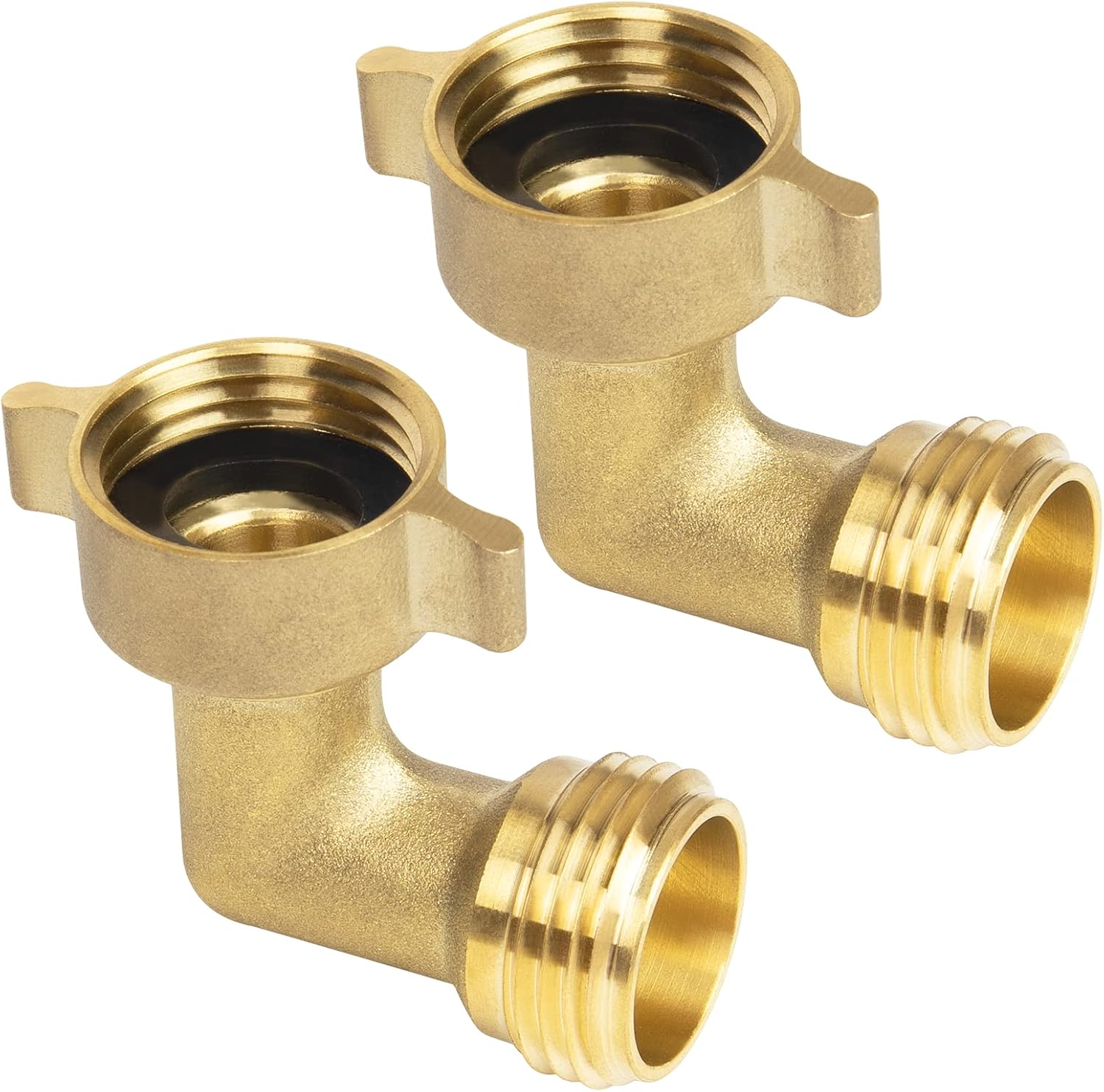 Buy QNINE 90 Degree Hose Elbow, 3/4 NH Thread, Brass Hose Connector