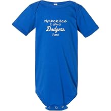 Curiositees My Dad/Grandpa/Uncle Says I am a Dodger Fan Baby Jersey Bodysuit Tee - Royal