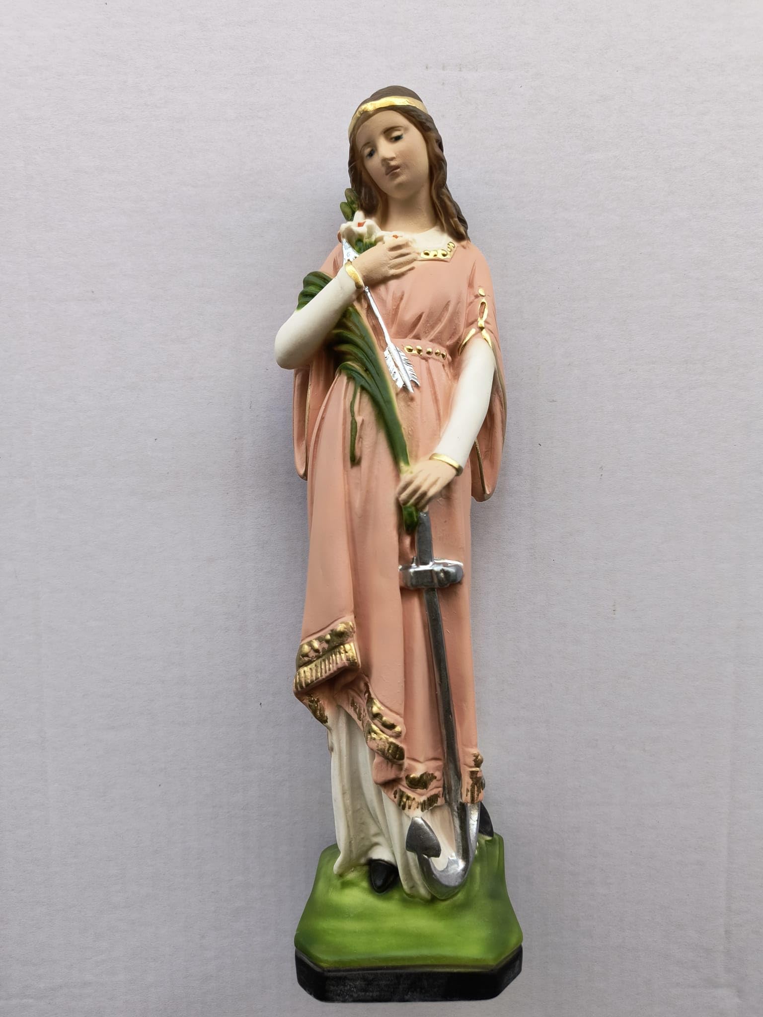 Generico ArteSacraCaravaggio Statua di Santa Filomena cm 30 (11,81 inches) realizzata in marmo resina decorata a mano di produzione artigianale italiana