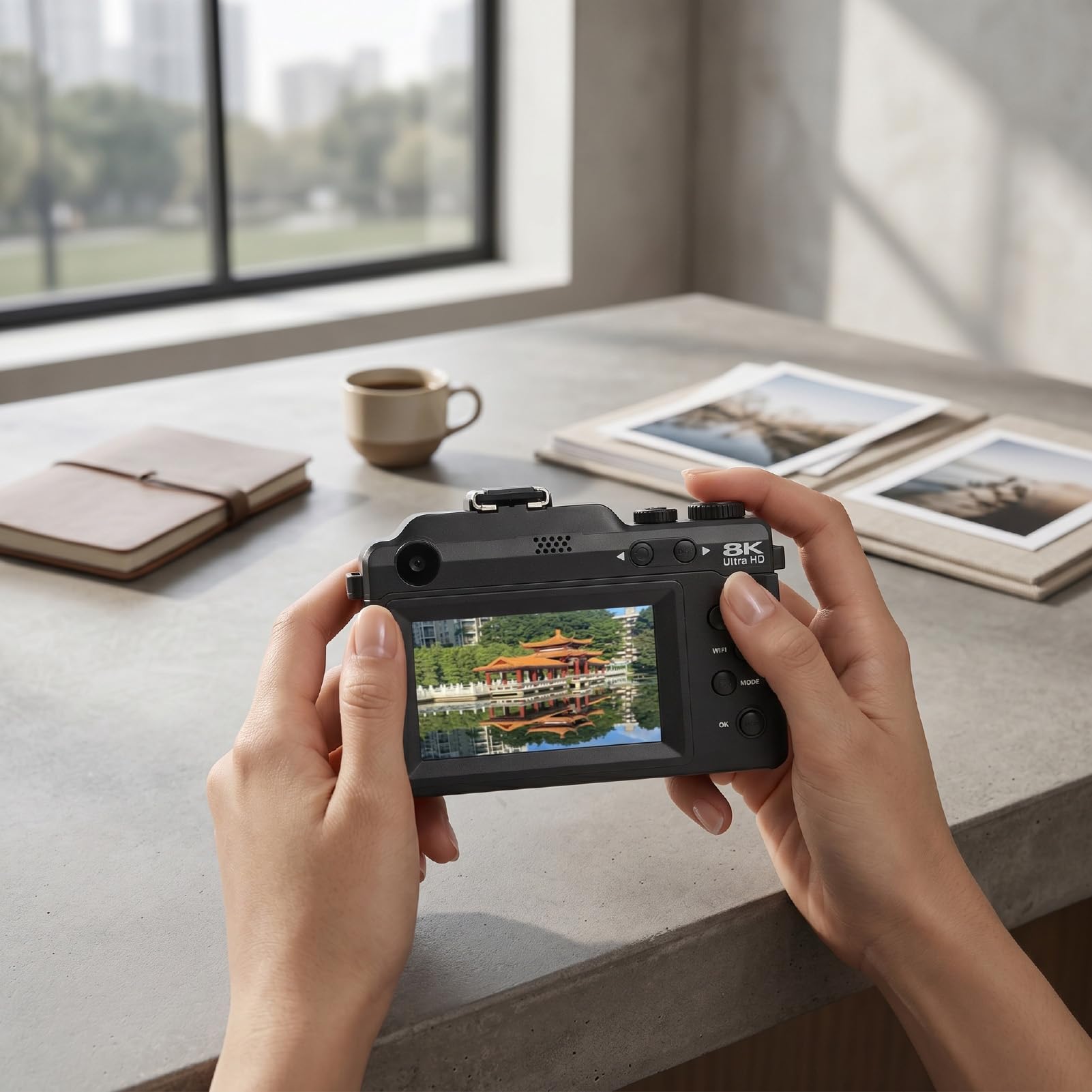 Generic Cámara Digital 8K, Cámaras WiFi de 100MP para Fotografía con Lente Dual de Pantalla HD de 3 Pulgadas, Enfoque Automático con Zoom 18X, Flash Incorporado, 8 Filtros Creativos, (64GB)