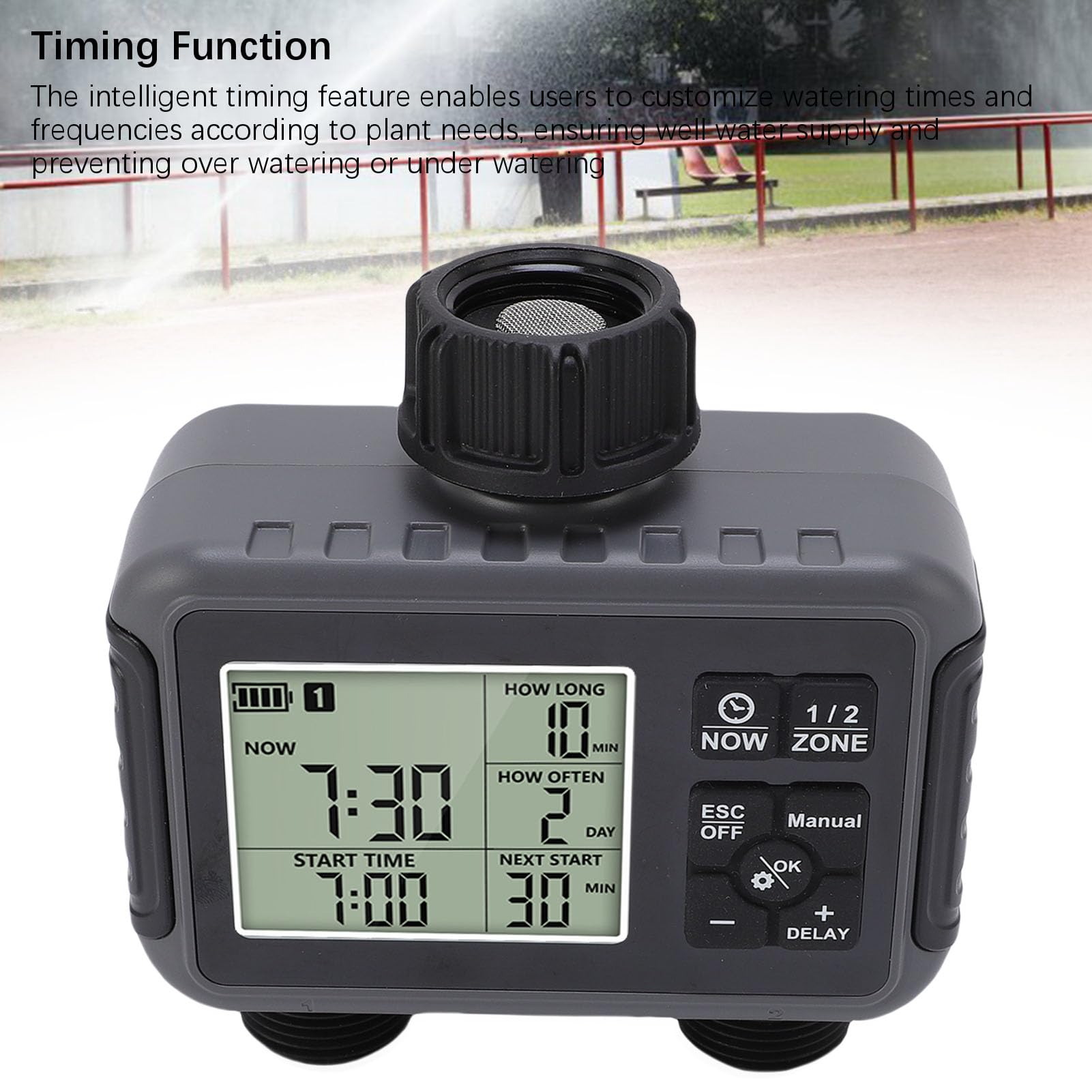 Fockety Nawadnianie 2 Strefowy Zraszacz Timer z Wyświetlaczem LCD,