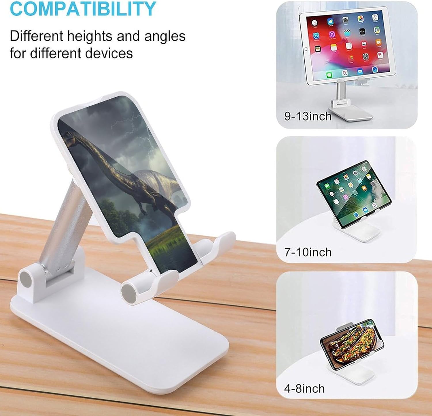 Images showing compatibility with different device sizes (9-13 inch, 7-10 inch, 4-8 inch)