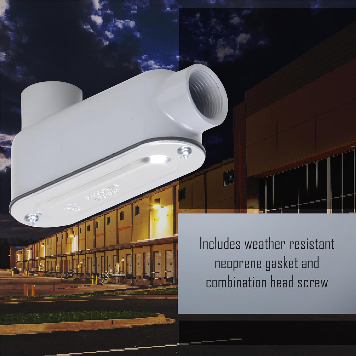 TayMac RLB400 Threaded LB Conduit Body, Die Cast Aluminum, Stamped Steel Cover, 4-Inch