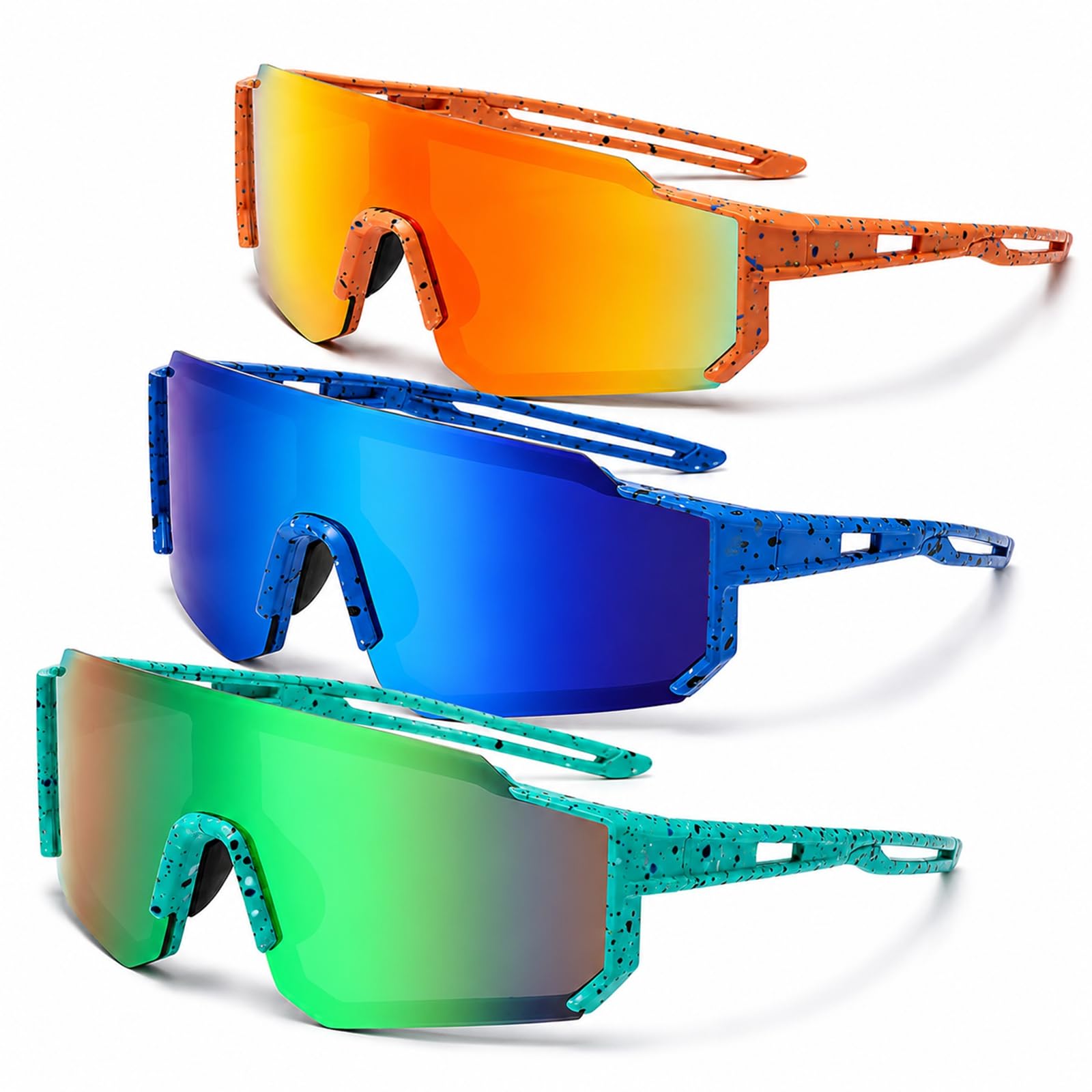 3 Pairs Kids UV400 Sports Sunglasses for Boys Girls, Cycling & Baseball