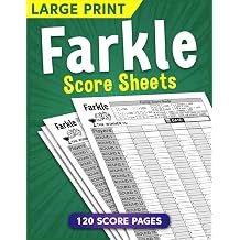 Large Print Farkle Score Sheets 120 Score Pads for Scorekeeping | Clear Design in 8.5x11 Inch Format.