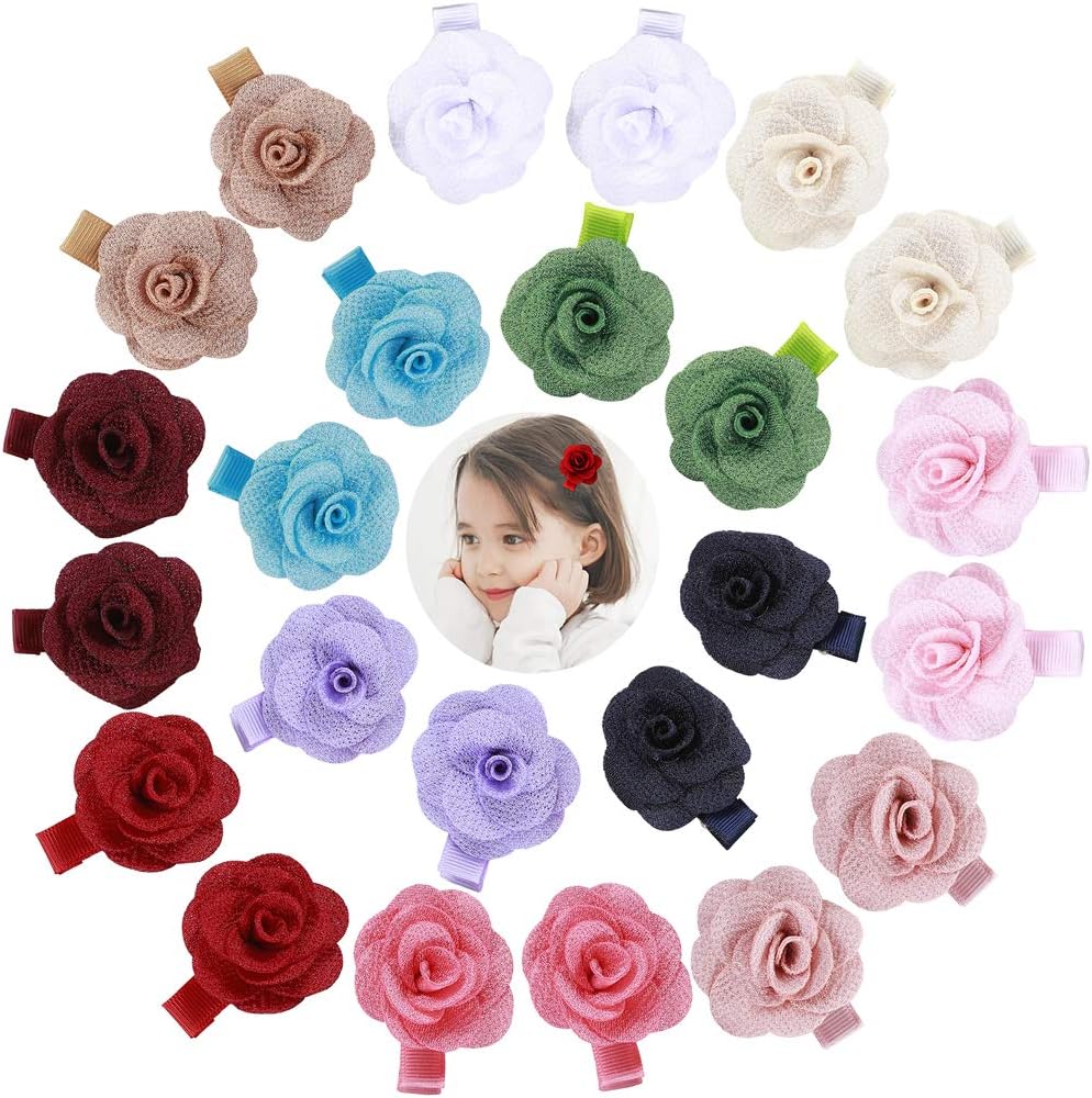 inSowni Alligator Hair Clips Grosgrain Bow Satin Chiffon Flower for Baby Girl Toddlers