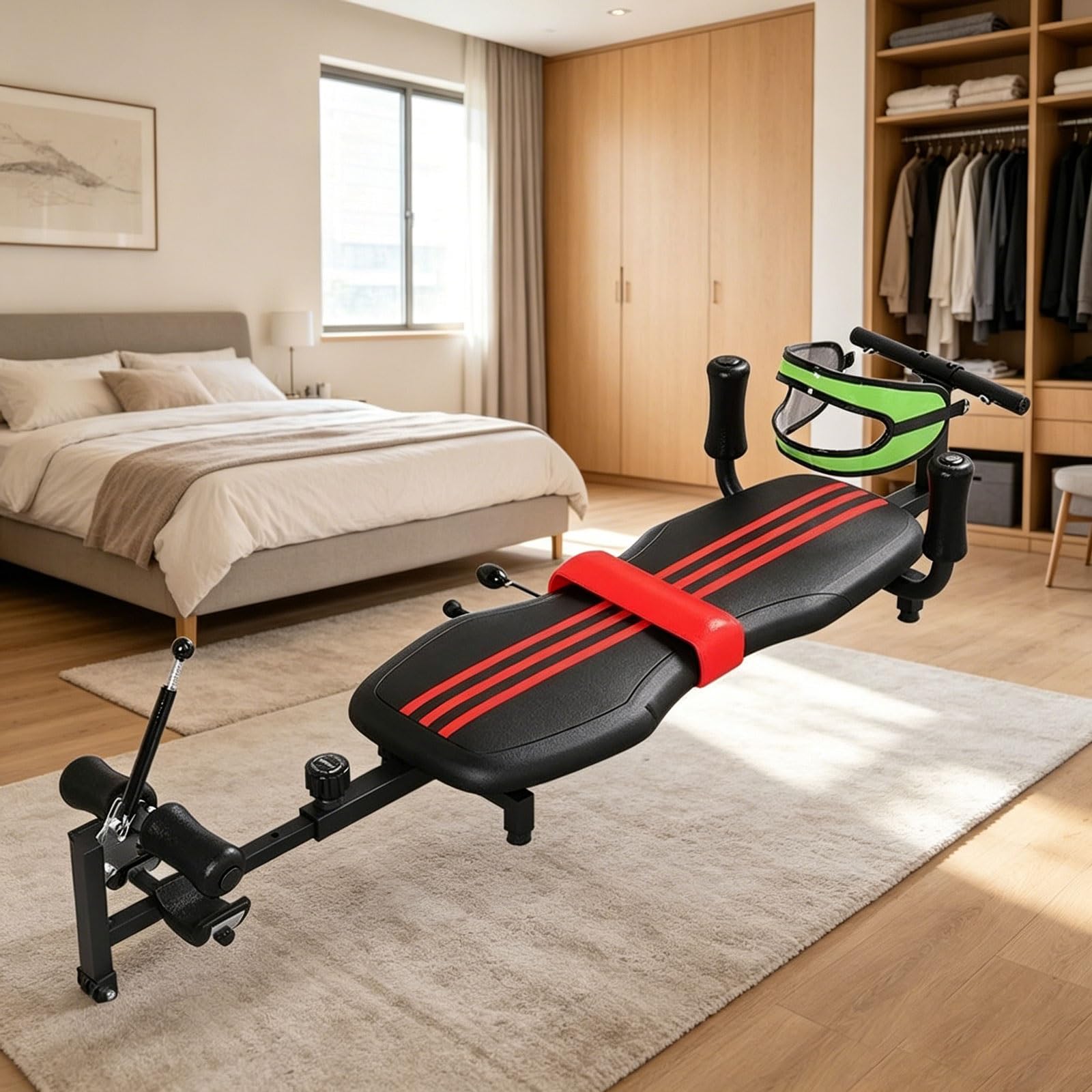 Rückenstreckstuhl, Bett zur zervikalen Traktion und Dehnung, Höhenverstellbar, Nackenstrecker, für Rückenentlastung & Ganzkörperstreckung