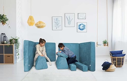 Miniatura 2 de Mod Blox 10 piezas de sofá modular suave para niños para niños y niñas ｜ Sofá seccional para niños para construir fuertes para sala de juegos con