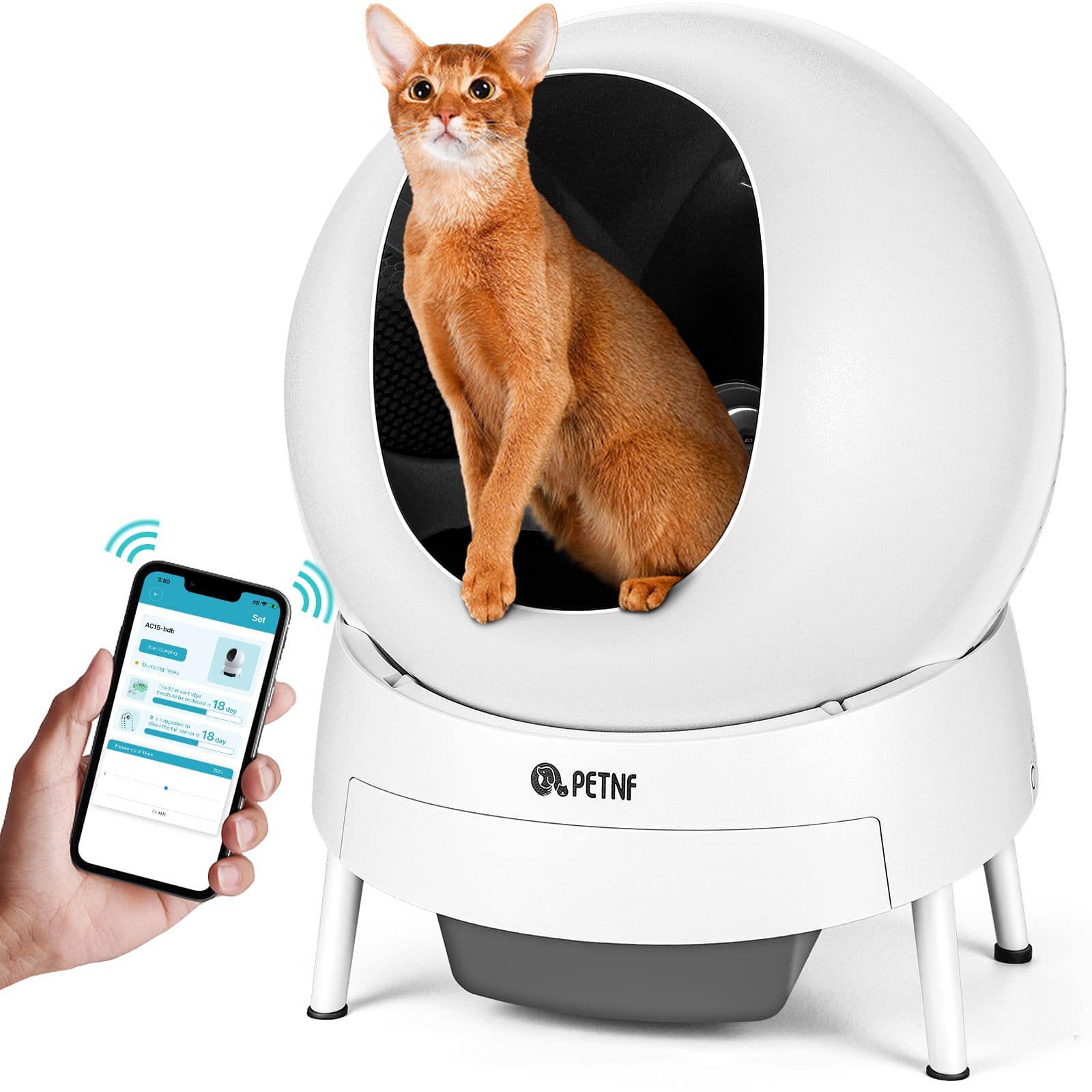 Buy Self Cleaning Cat Litter Box with APP Control,Automatic Cat Litter Box with InfraRed Sensor