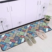 Vista 4 de Juego de tapetes Leebei antideslizantes, lavables, para interior, para cocina, dormitorio, cuarto de baño, 15.7 x 23.6 pulgadas + 15.7 x 47.2