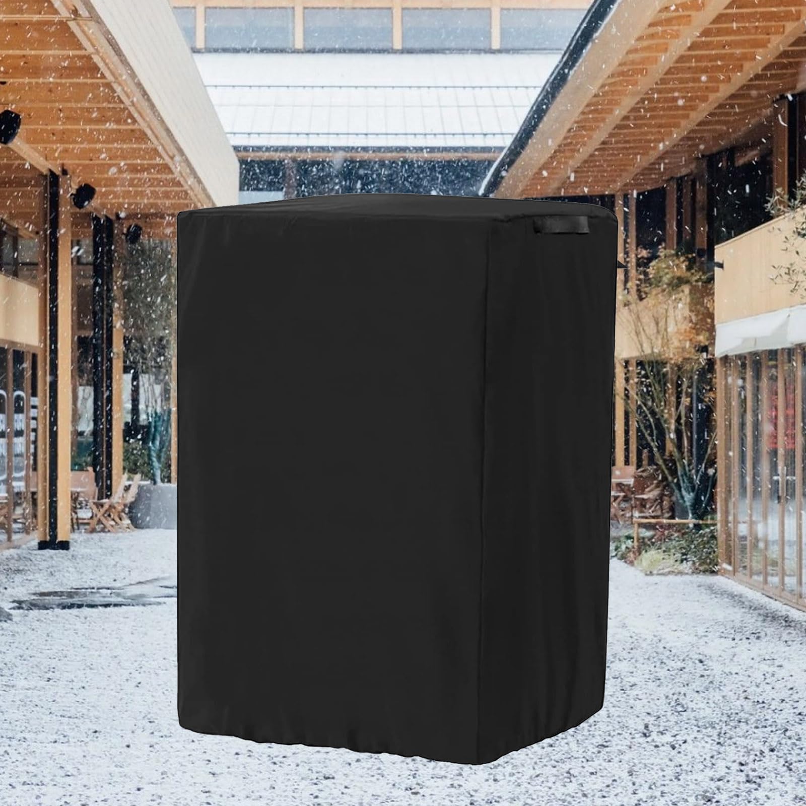 Cubierta impermeable para carrito de palomitas de maíz, cubierta para máquina de palomitas de maíz 420D, con bolsa de almacenamiento, hebilla resistente al viento y cordón ajustable de 21 x 6