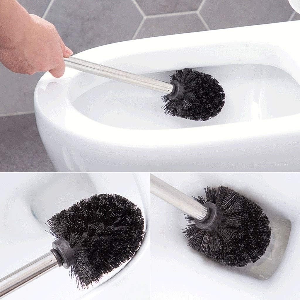 Toilet Brush Holder Nail-Free Wall-Mounted Household Toilet Brush Set Upscale Hotel and Club Stainless Steel Toilet Brush Toilet Brus,Toilet Brush with Holder