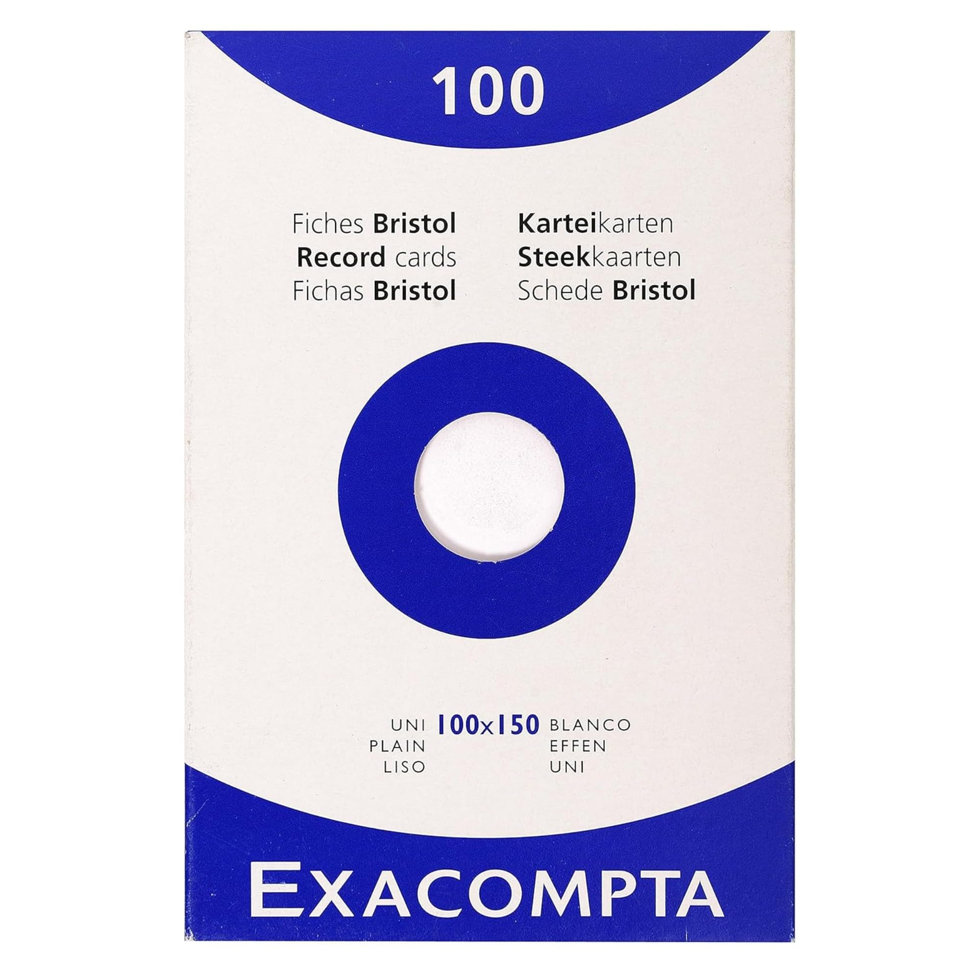 Exacompta Case 100 Index Cards Plain 100x150 mm White