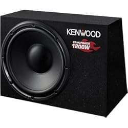Subwoofer Coche Rueda De Repuesto KENWOOD KSC-W1200B Caja de Subwoofer de 300 mm para coche | Caja de Tamaño Compacto y Fácil Instalación. Potencia Pico de 1200 W y Potencia Nominal de 200 W.