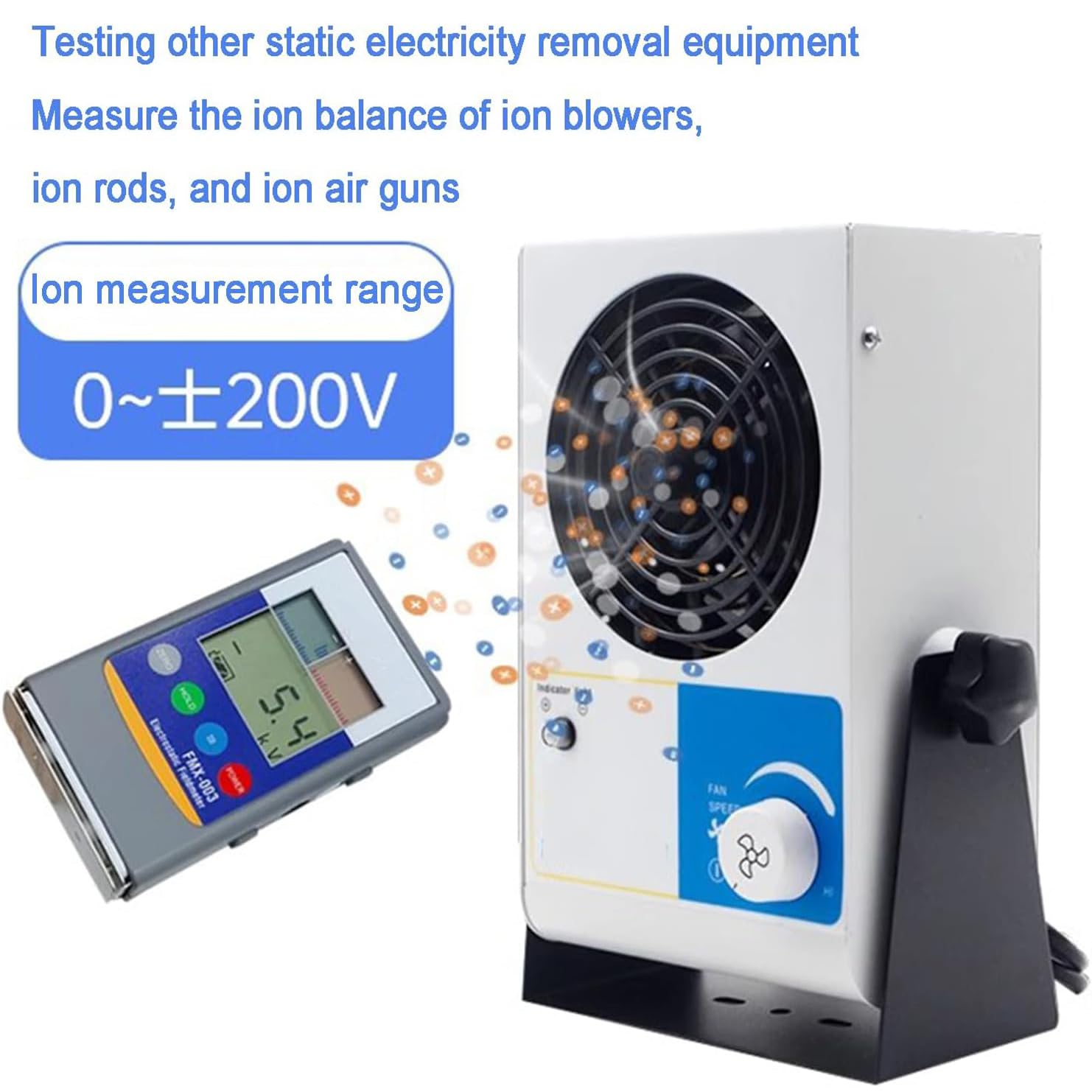 Miernik pola elektrostatycznego, ręczny tester elektrostatyczny 0-20 kv, tester równowagi jonowej z 2 diodami LED, odległość robocza 1 cala, do włókien tekstylnych, gumy, papieru, plastiku