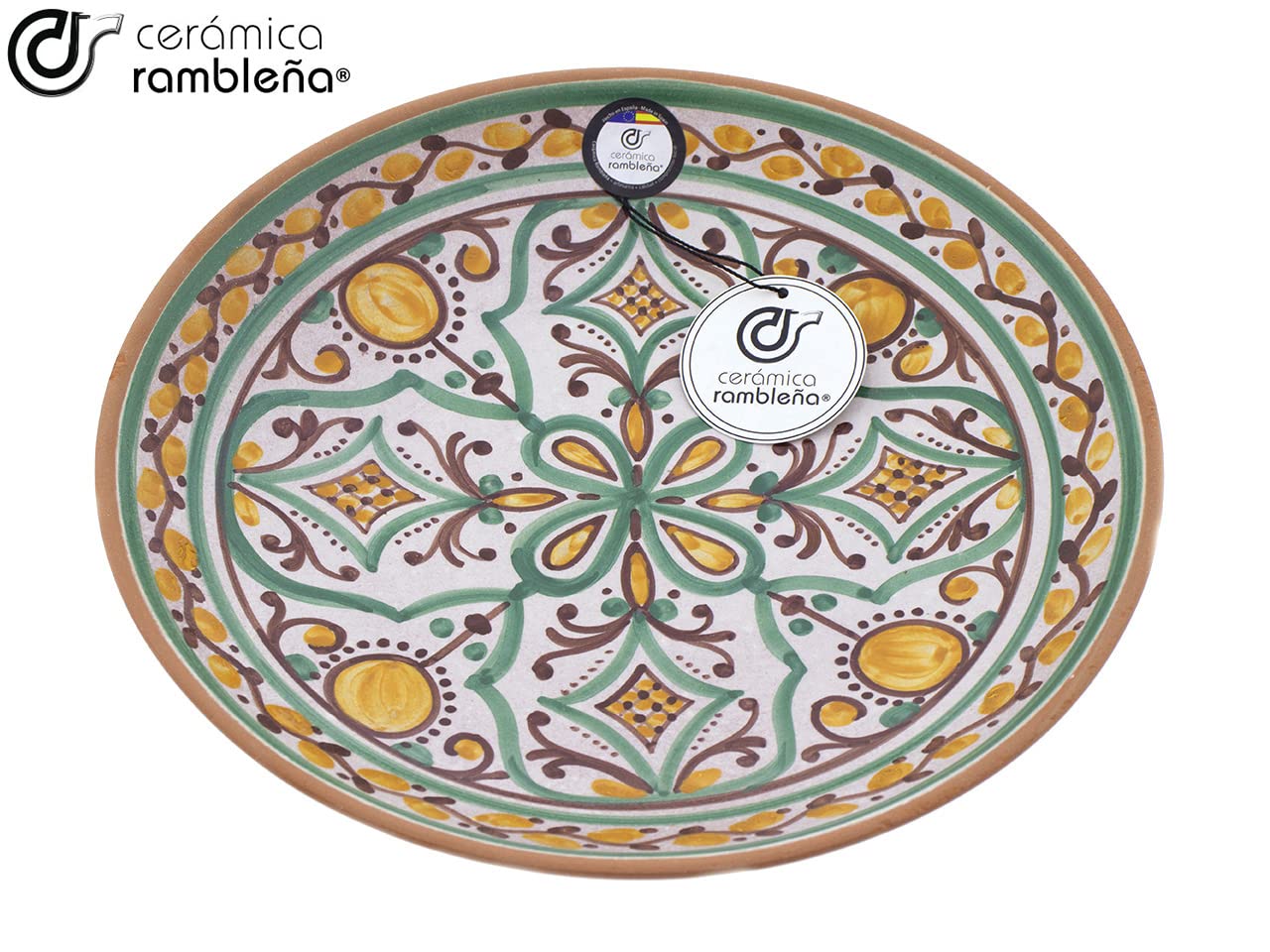Plato decorativo pared CERÁMICA RAMBLEÑA D47 27x27x4.5 cm Hecho a mano