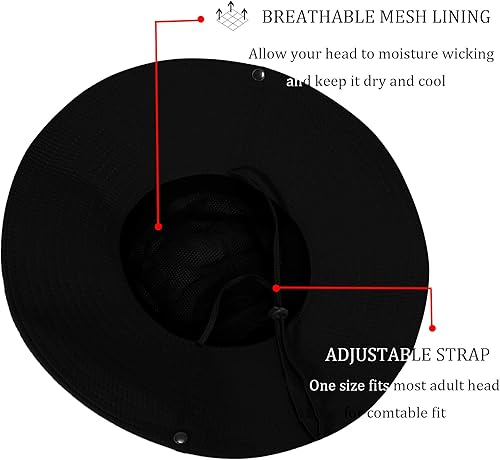 Miniatura 6 de ZLYC Sombrero de sol de ala extra ancha para exteriores para hombres y mujeres, impermeable, sombrero Boonie