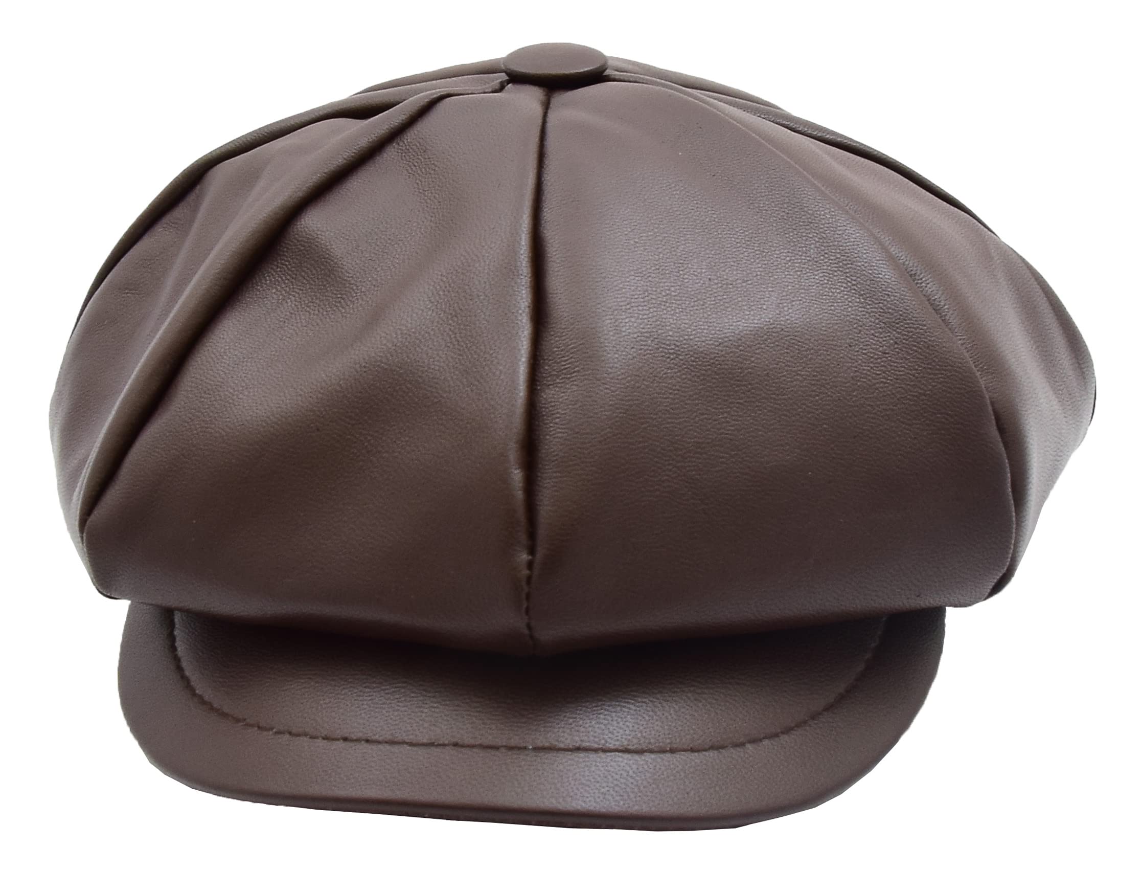 A1 FASHION GOODS Gorra de cuero suave para mujer, estilo panadero, color negro, marrón, rojo y blanco
