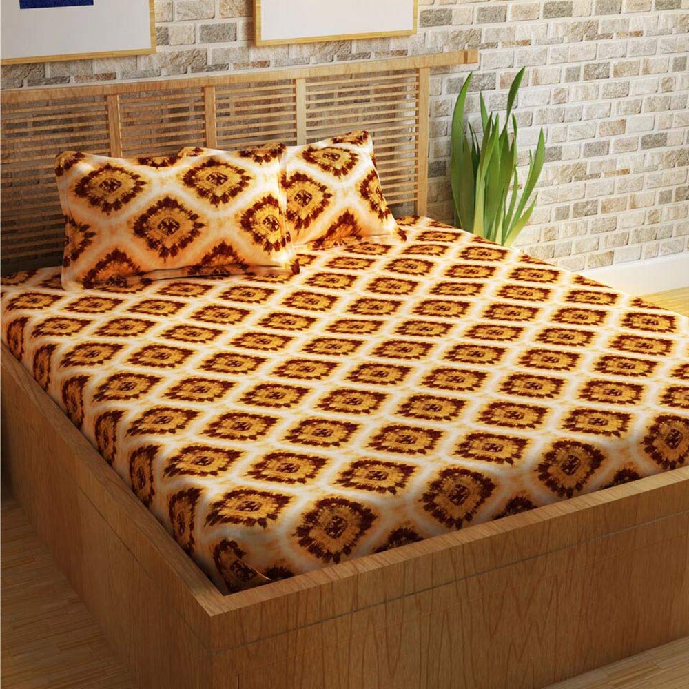 Magic 152 Tc Cotton Double Bedsheet With 2 Pillow Covers - Multicolor