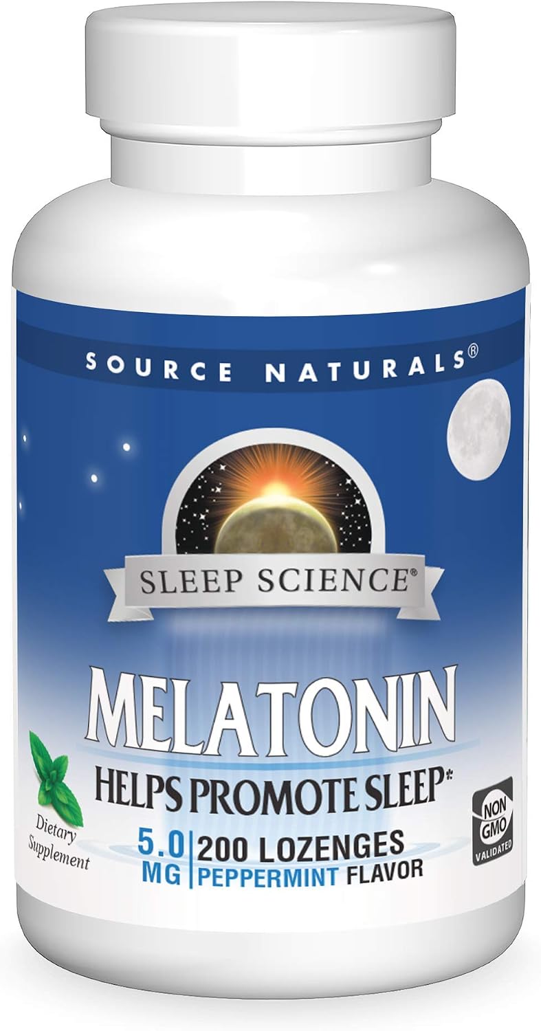 Source Naturals Melatonin 5 mg - 200 Peppermint Flavored Lozenges
